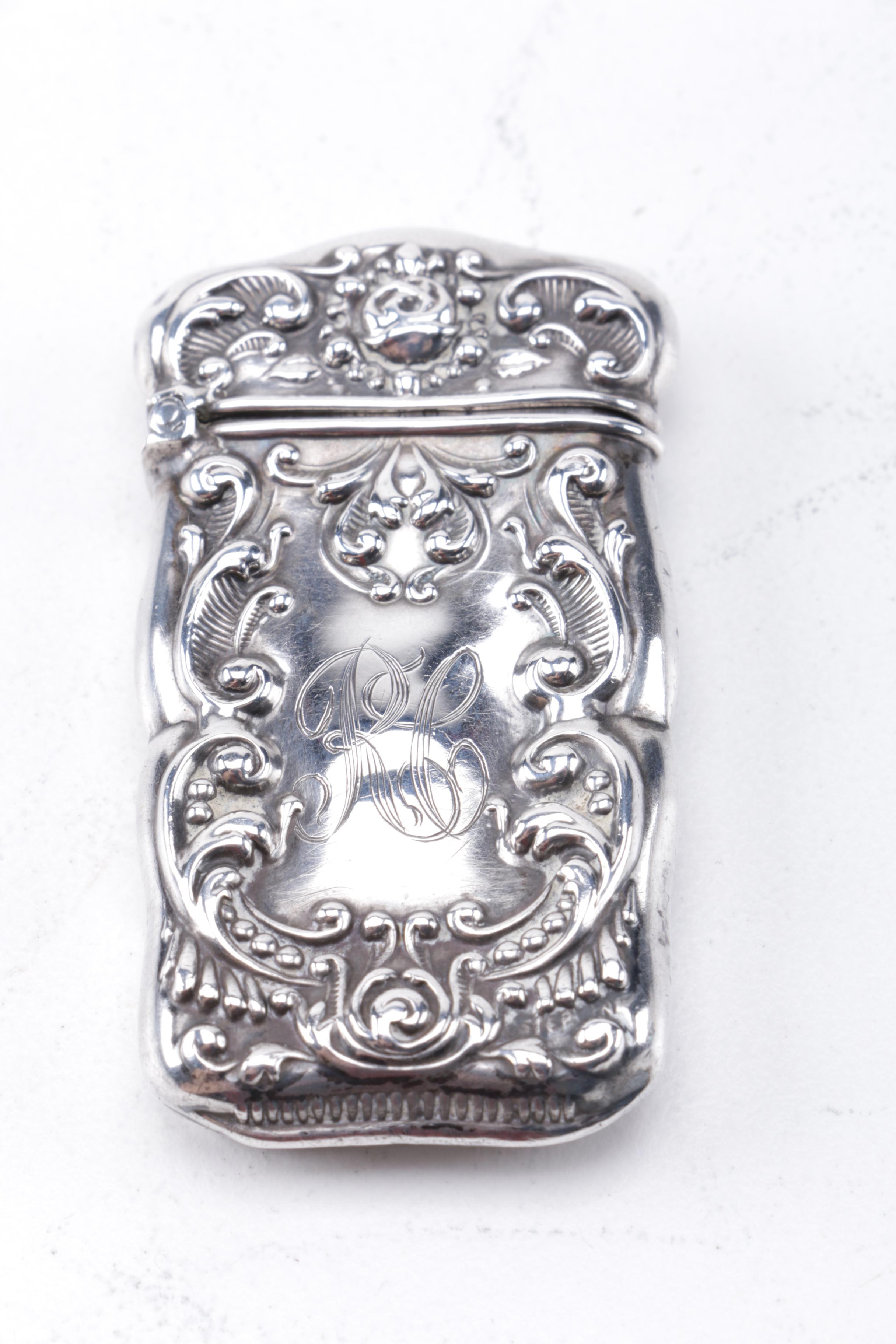 Sterling Matchbox and Lighter Cases and Pedometer with Tiffany & Co. Case