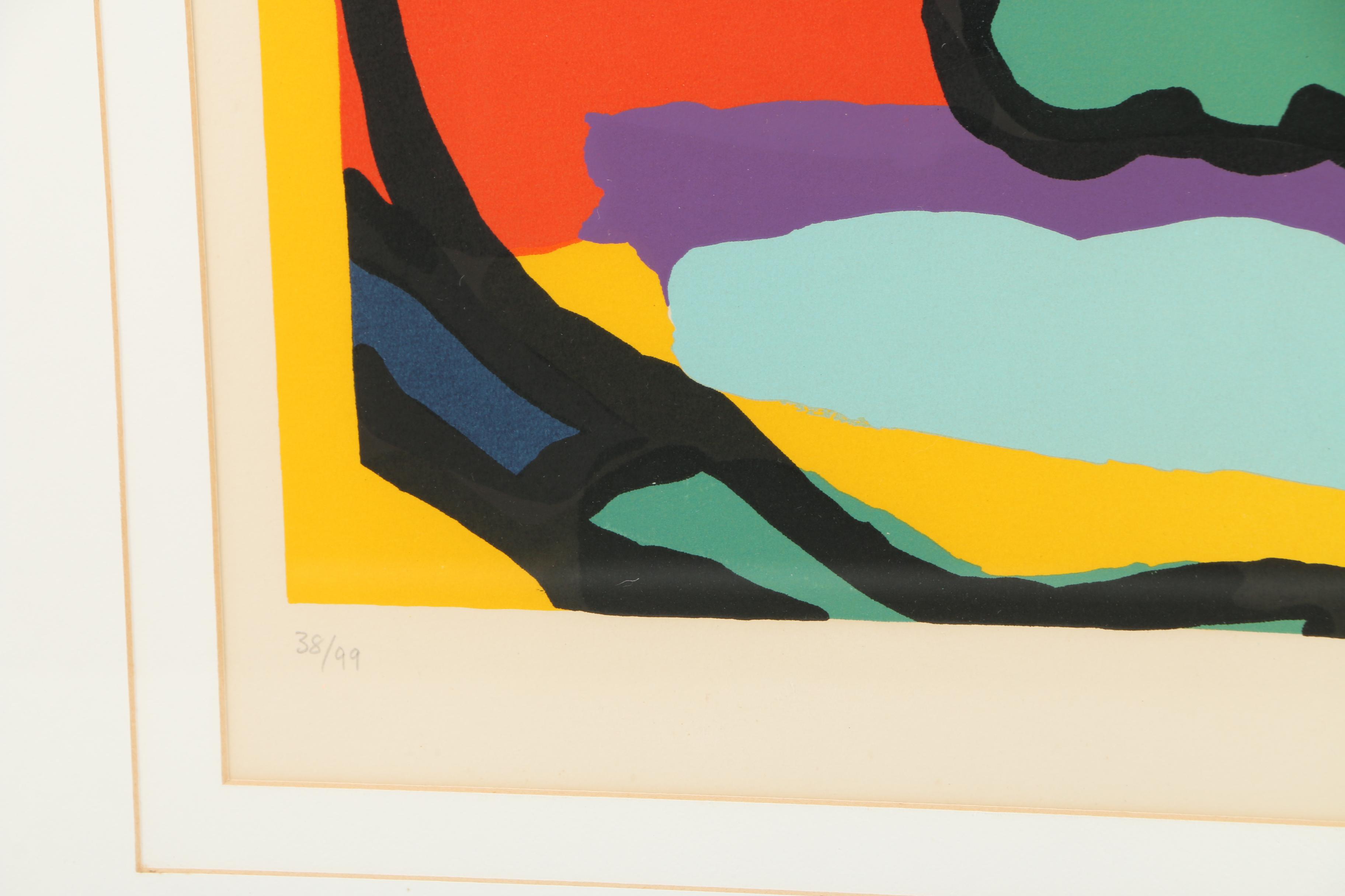 Karel Appel Signed 1976 Limited Edition Color Lithograph "Self-Portrait"