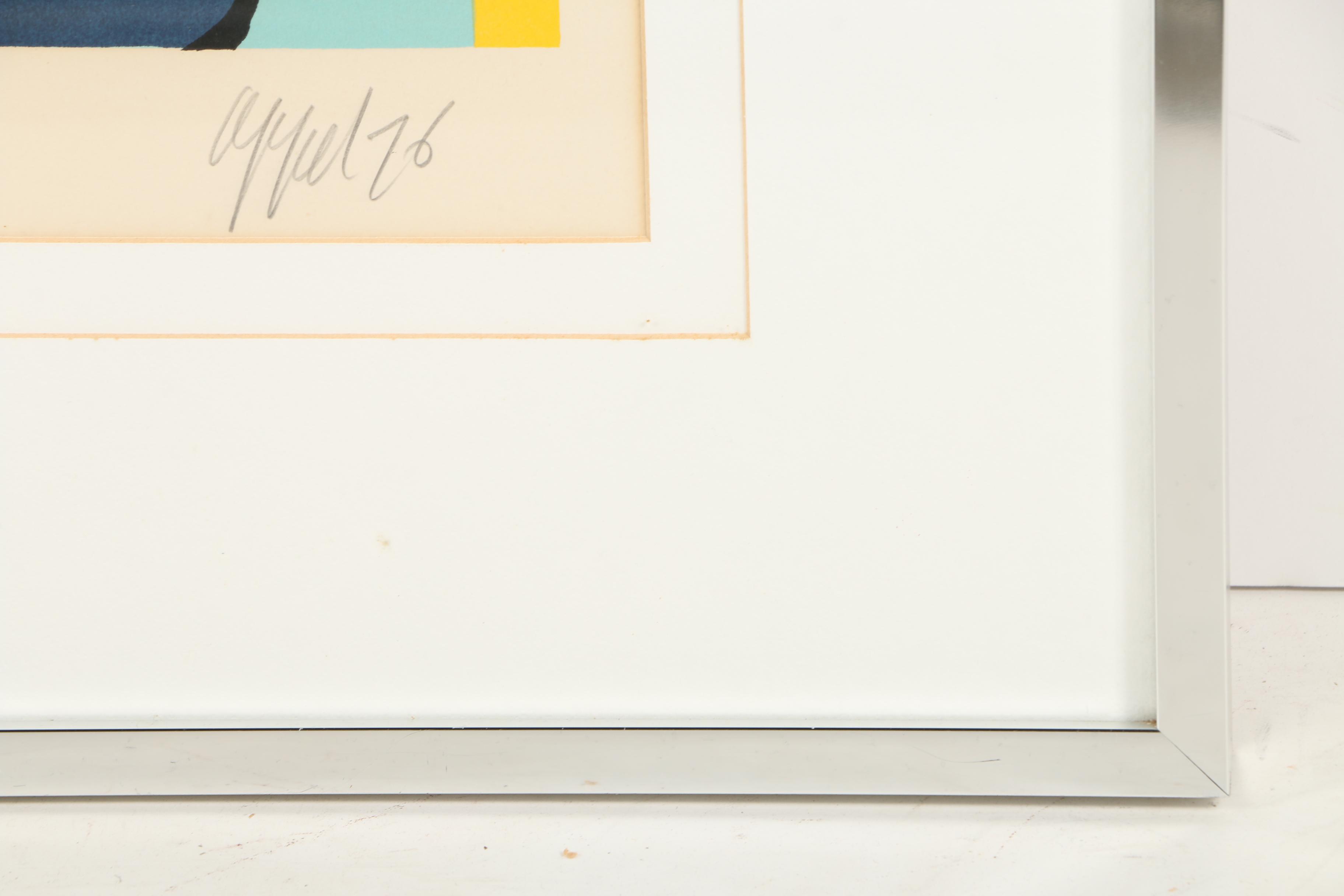 Karel Appel Signed 1976 Limited Edition Color Lithograph "Self-Portrait"