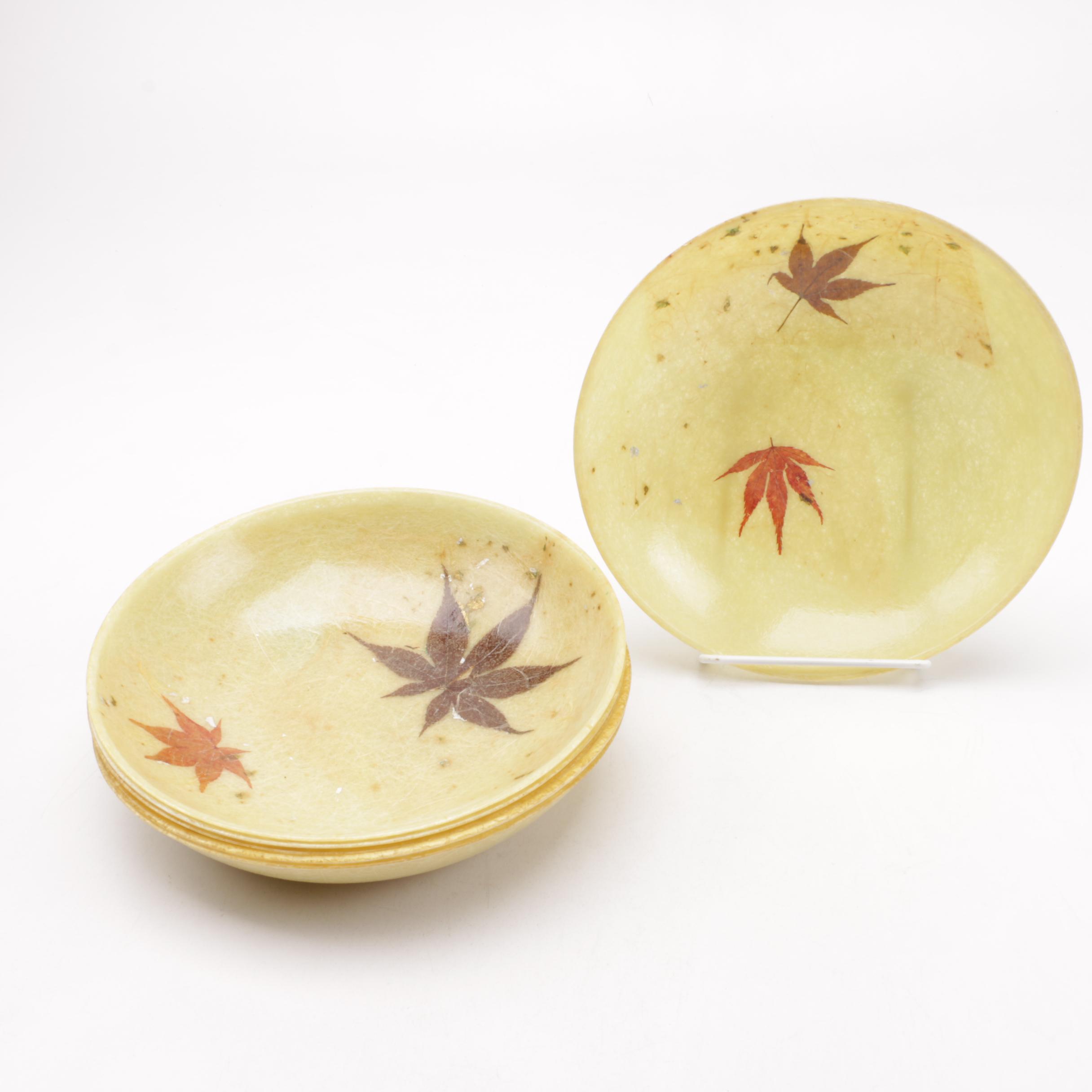 Vintage Mid-Century Autumn Themed Salad Bowls