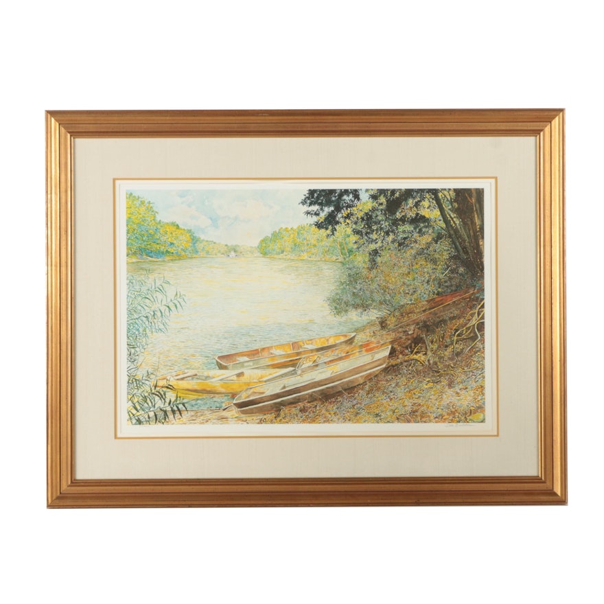 Dale Bratcher Limited Edition Offset Lithograph Print "Summer on the River"