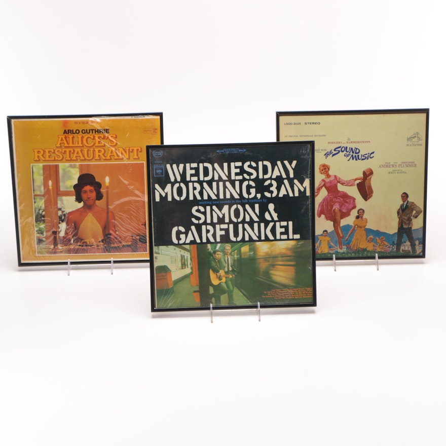 Three Framed Vinyl Record Covers