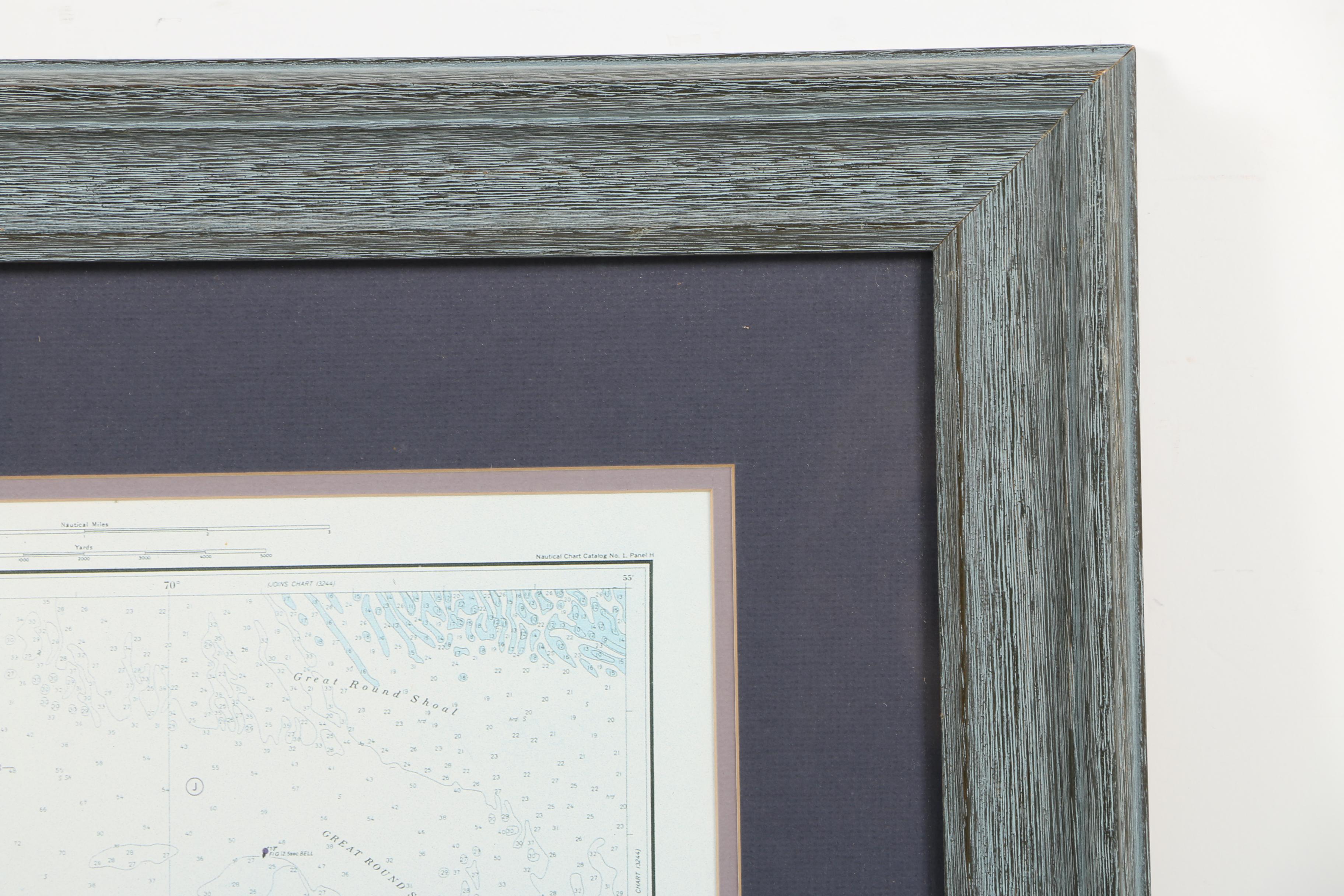 Reproduction Print of Nantucket Sound Map with Boats