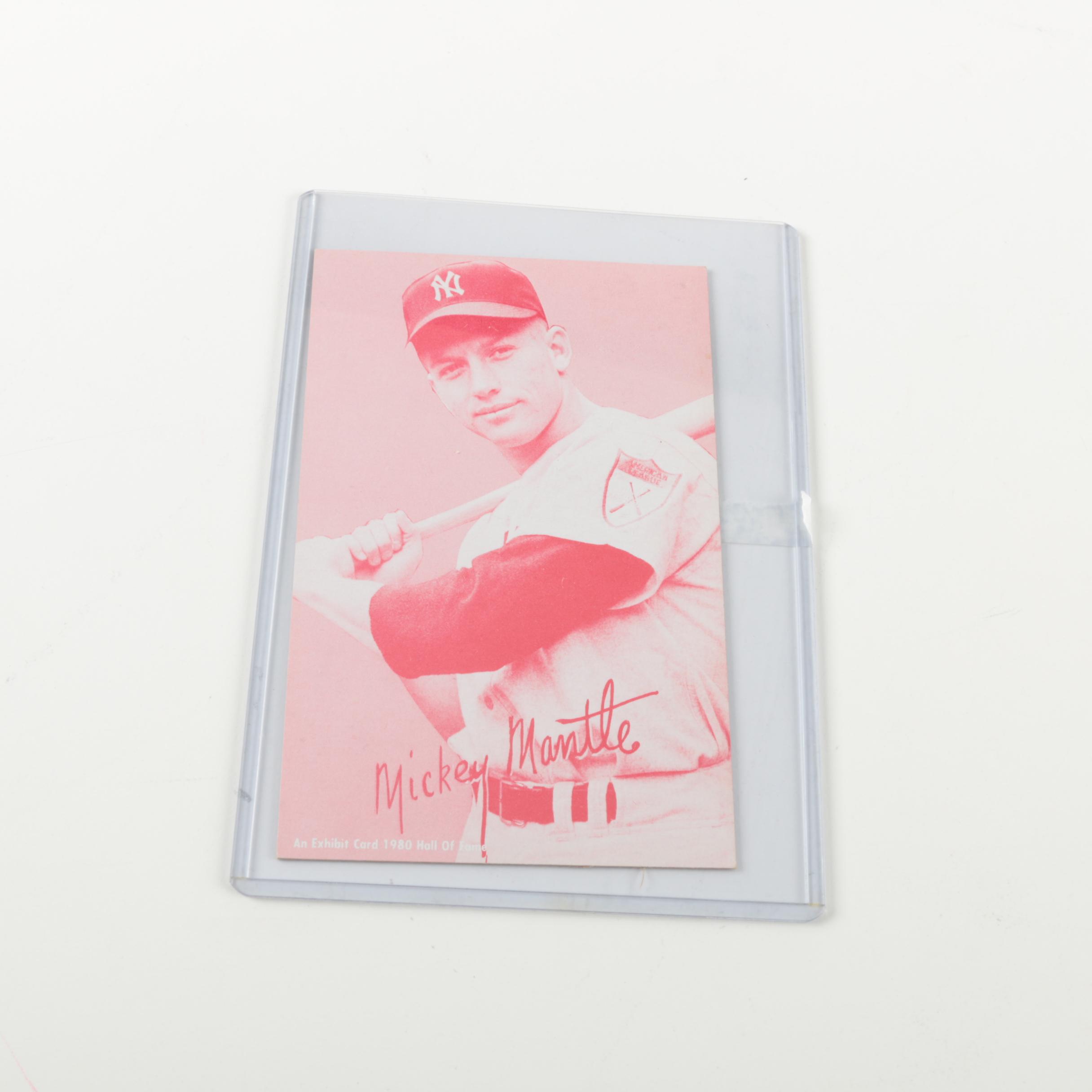 1980 Hall of Fame Mickey Mantle Exhibit Card