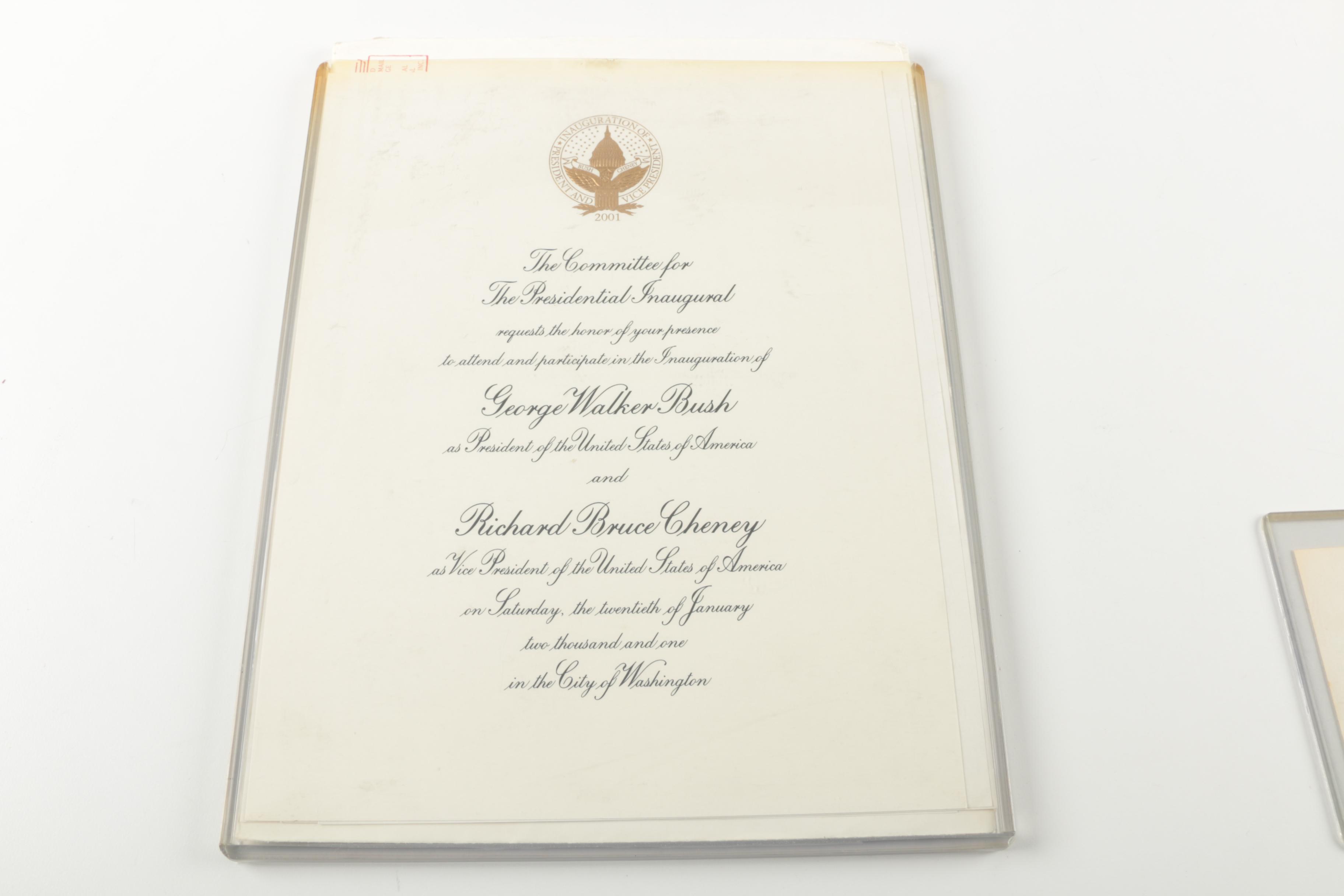 Photographs of U.S. Presidents and Presidential Inaugural Invitations