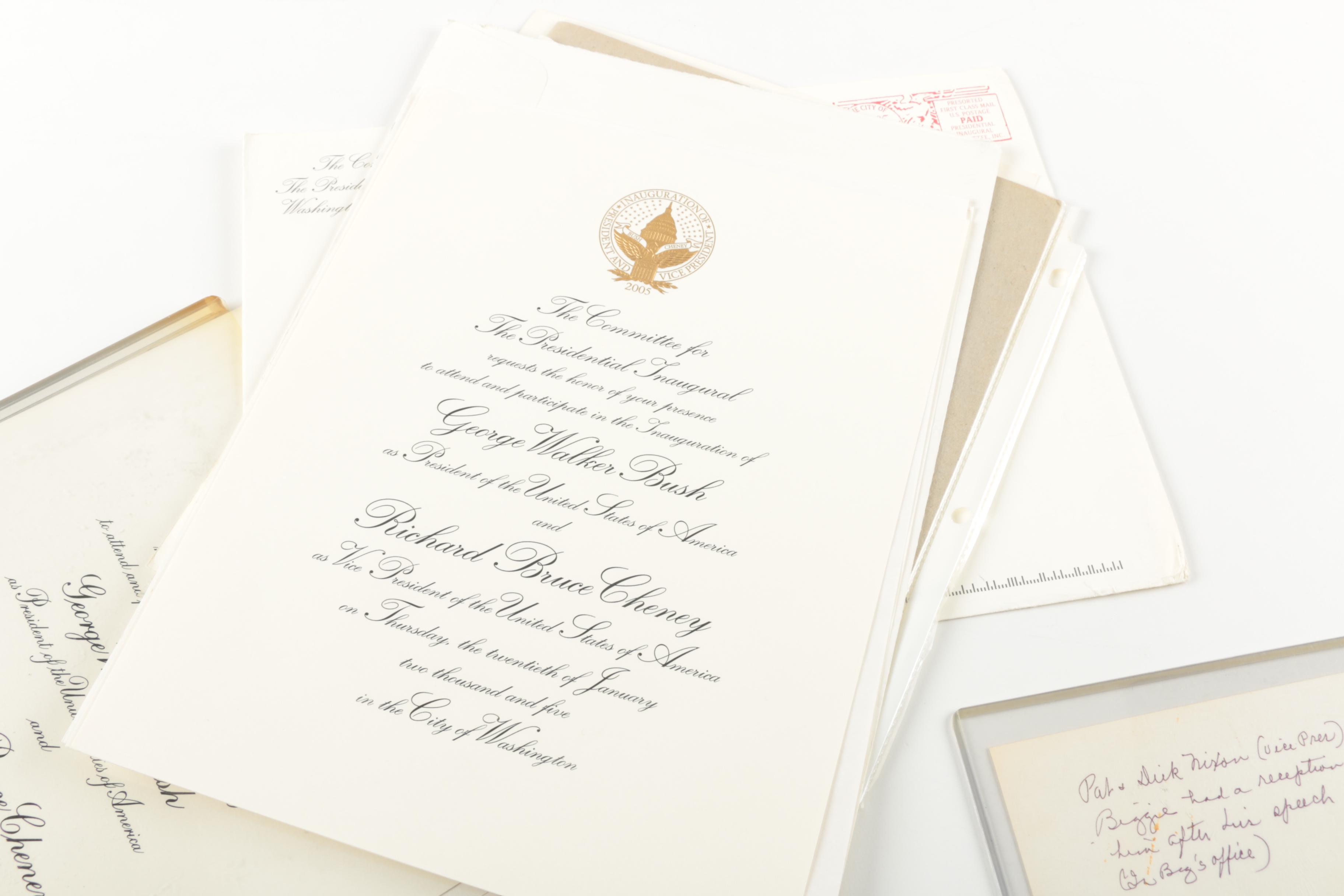 Photographs of U.S. Presidents and Presidential Inaugural Invitations