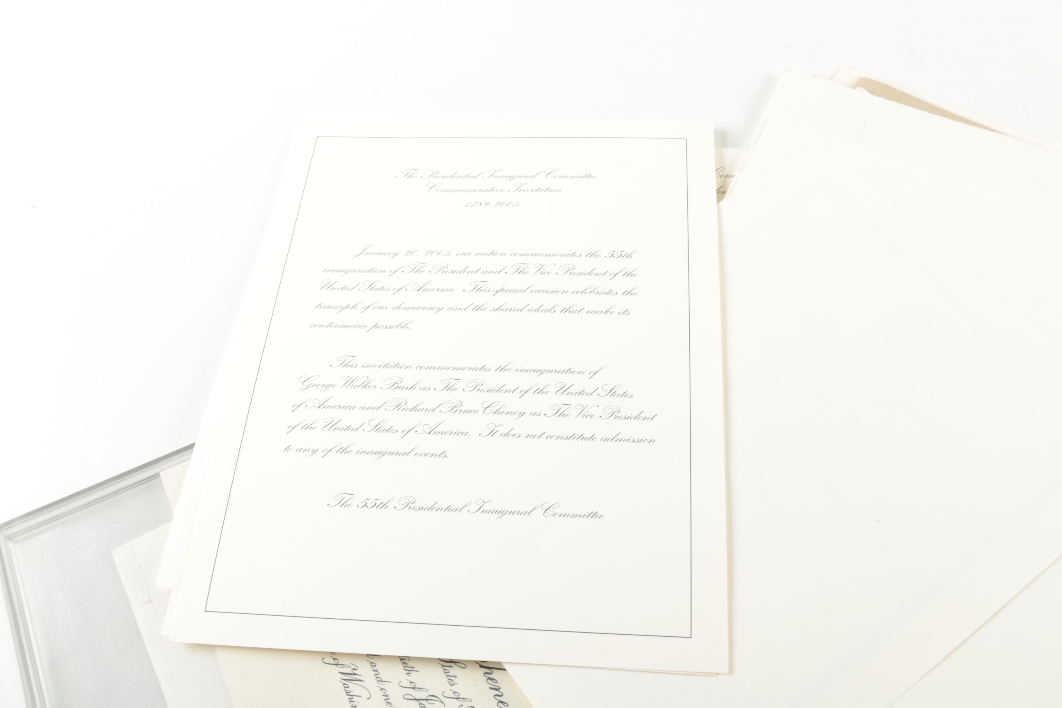 Photographs of U.S. Presidents and Presidential Inaugural Invitations