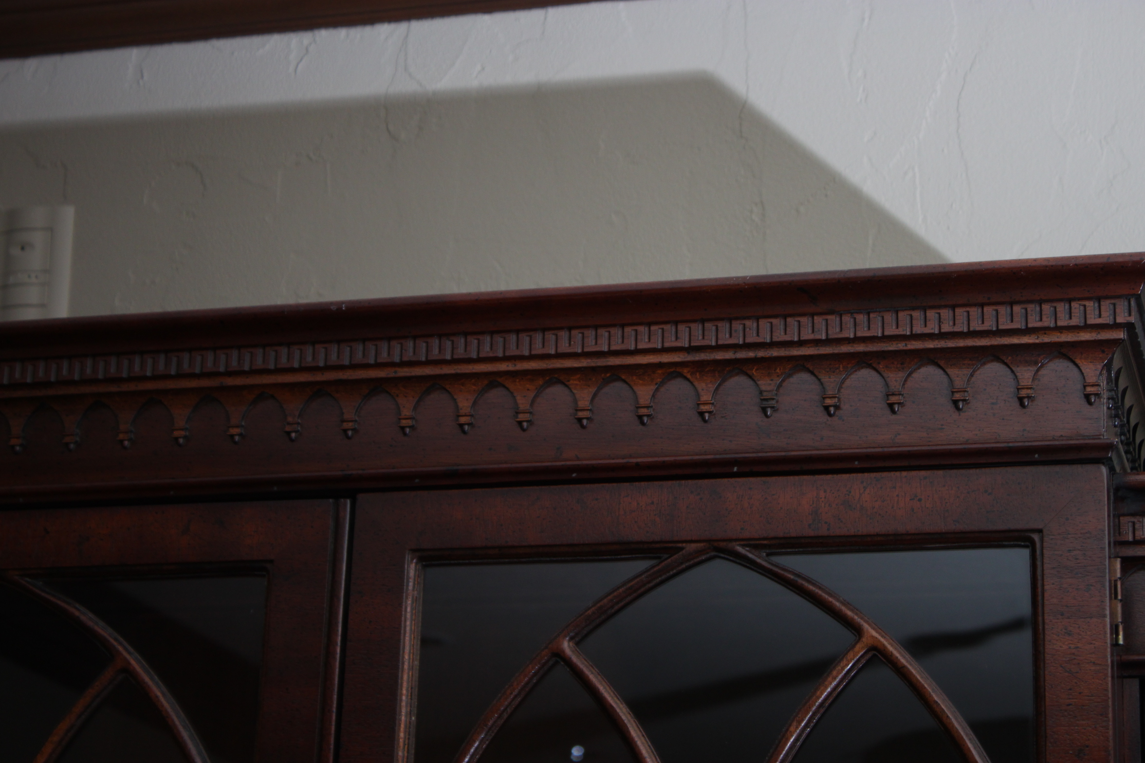 Vintage Federal Style Mahogany Breakfront China Cabinet by Henredon