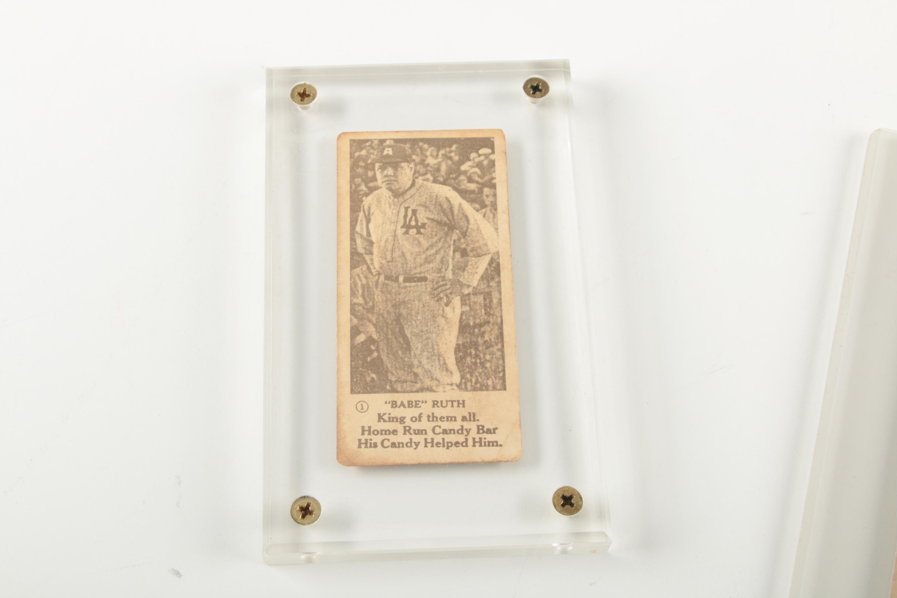 "Babe" Ruth Candy Bar Card And Candlestick Park Honorary Croix De Candlestick