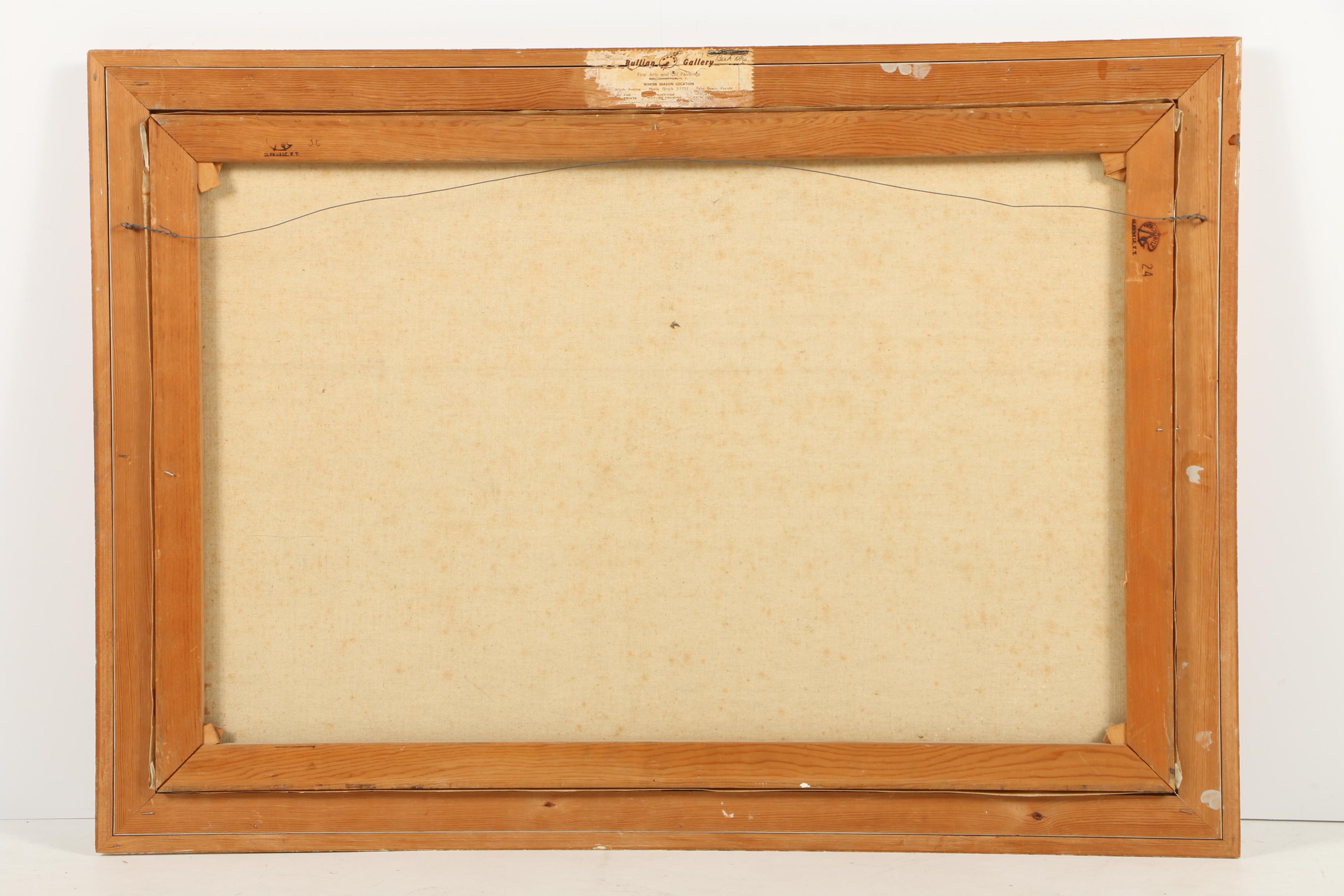 V. Berk Vintage Oil Painting on Canvas of an Ocean at Dusk