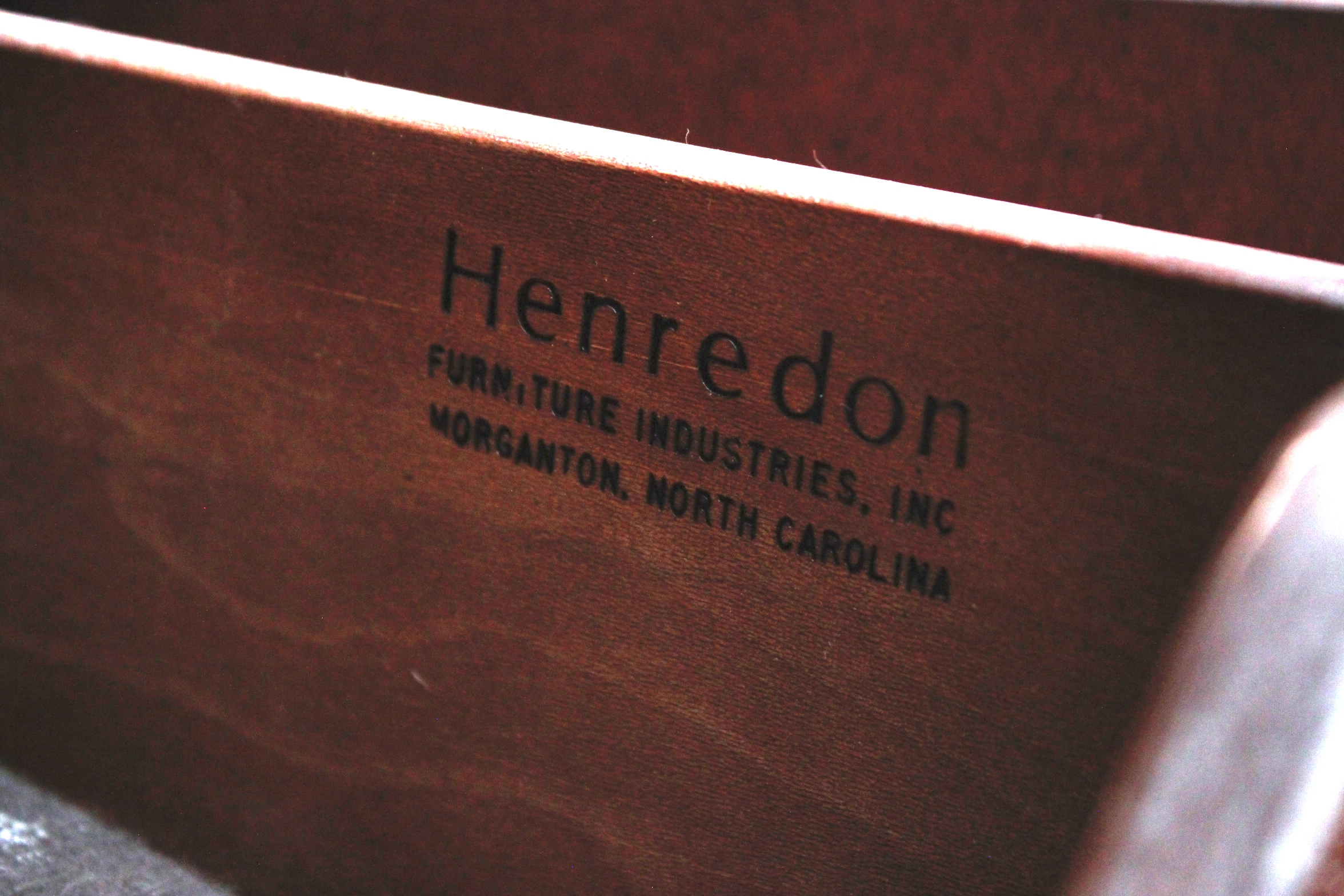 Vintage Federal Style Mahogany Breakfront China Cabinet by Henredon