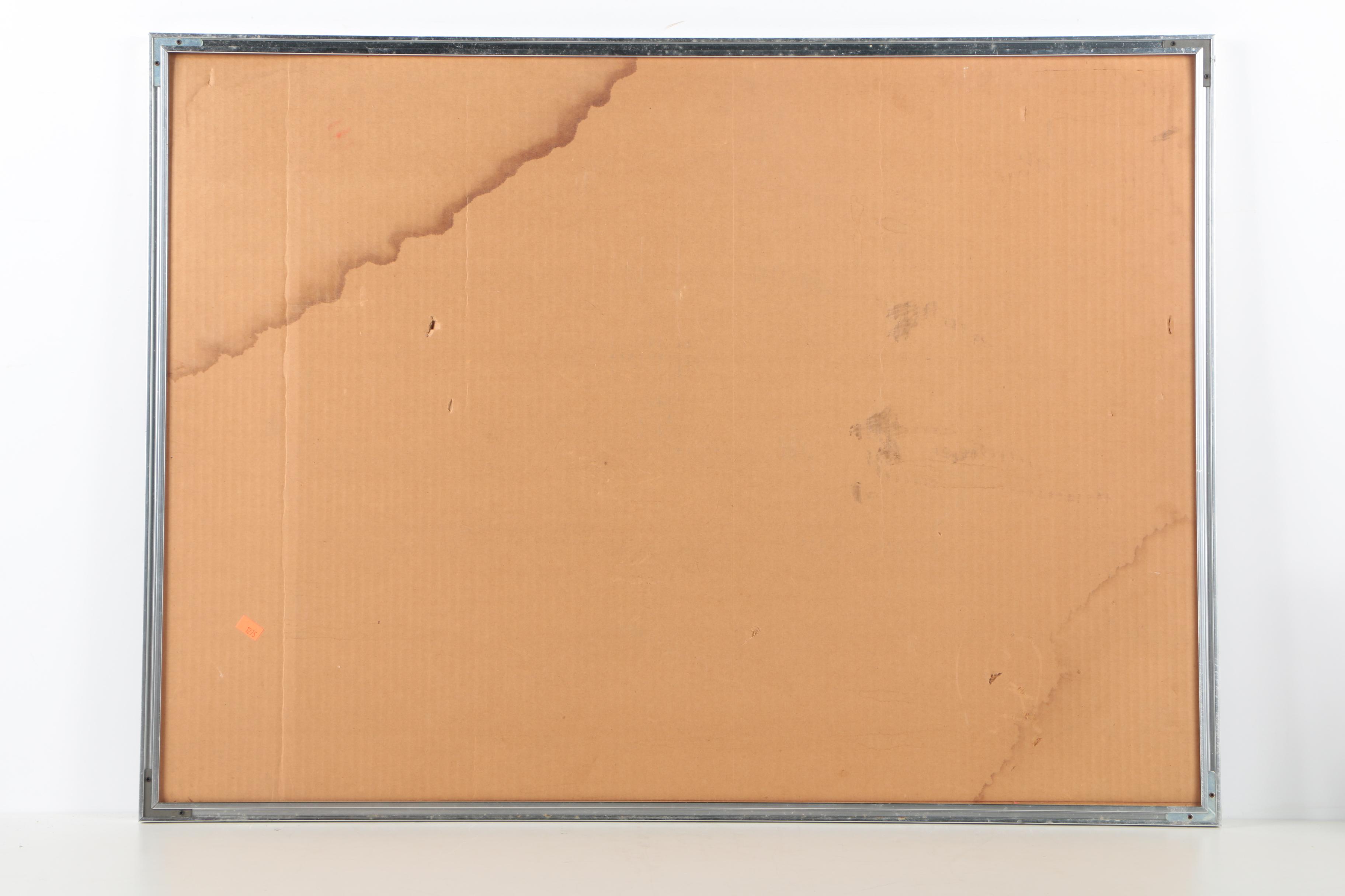 R. Hobart Serigraph of Abstract Knight with Flag on Horse