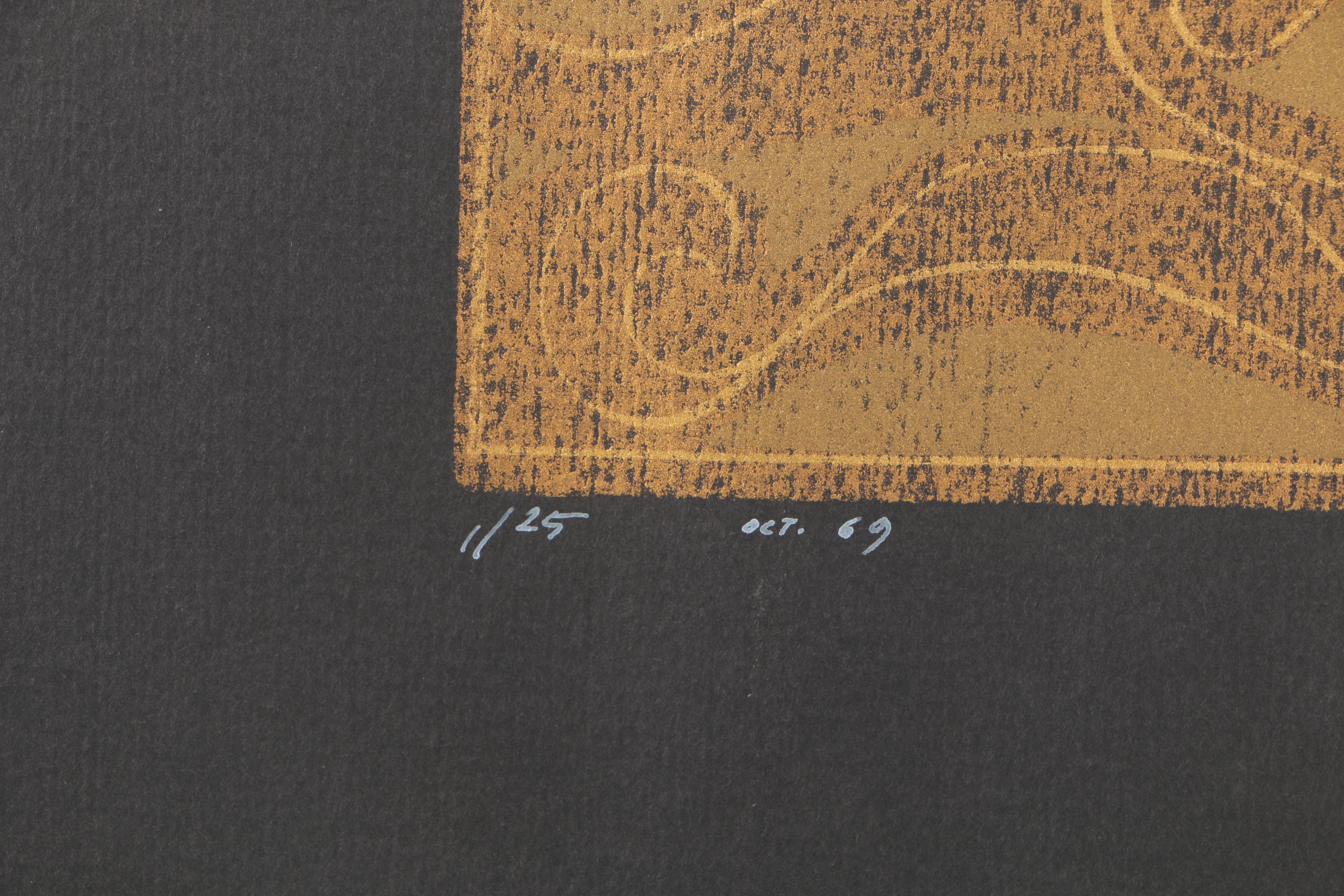 R. Hobart Serigraph of Abstract Knight with Flag on Horse