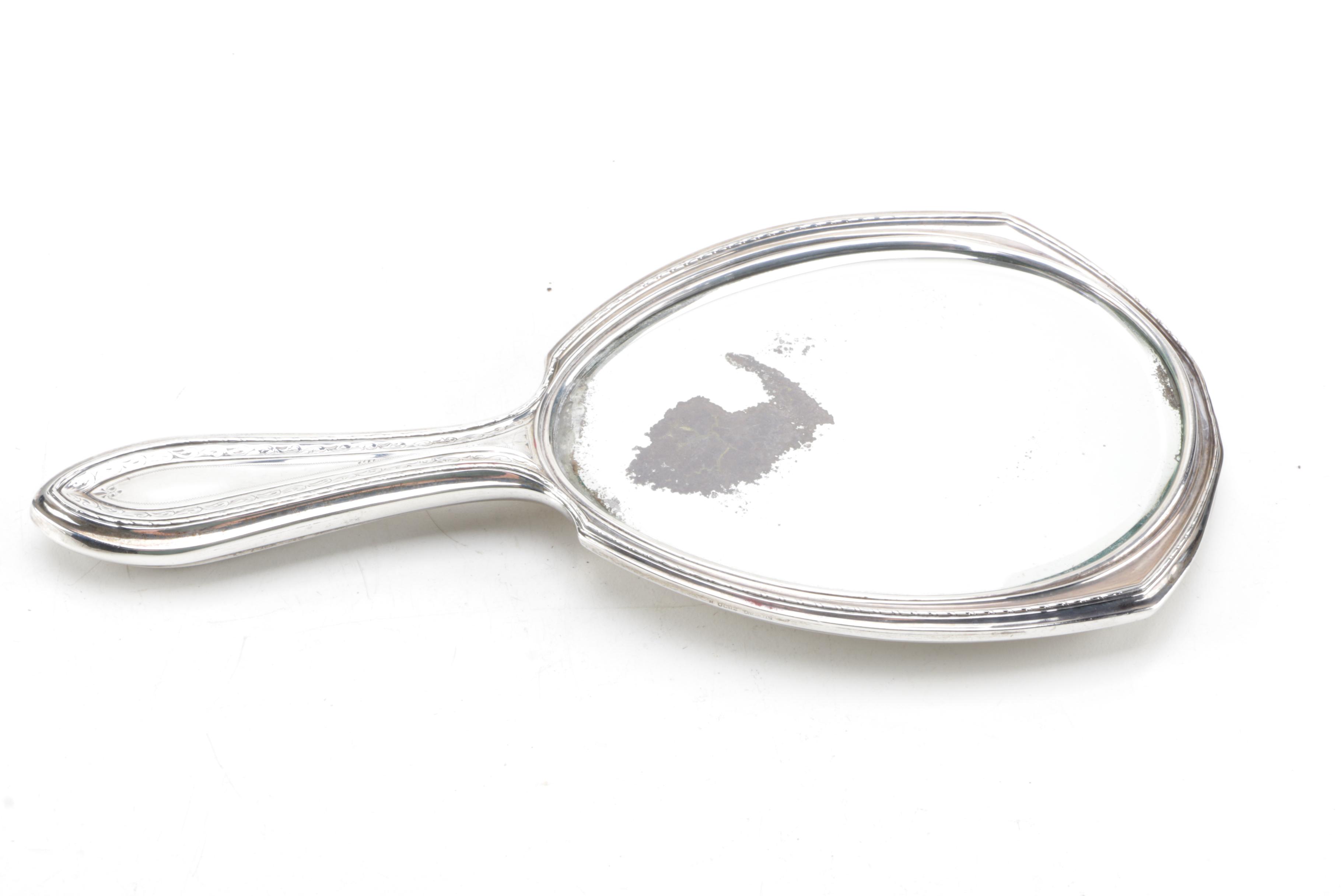 Wm. B. Kerr & Co. Vintage Sterling Silver Hairbrush and Hand Mirror