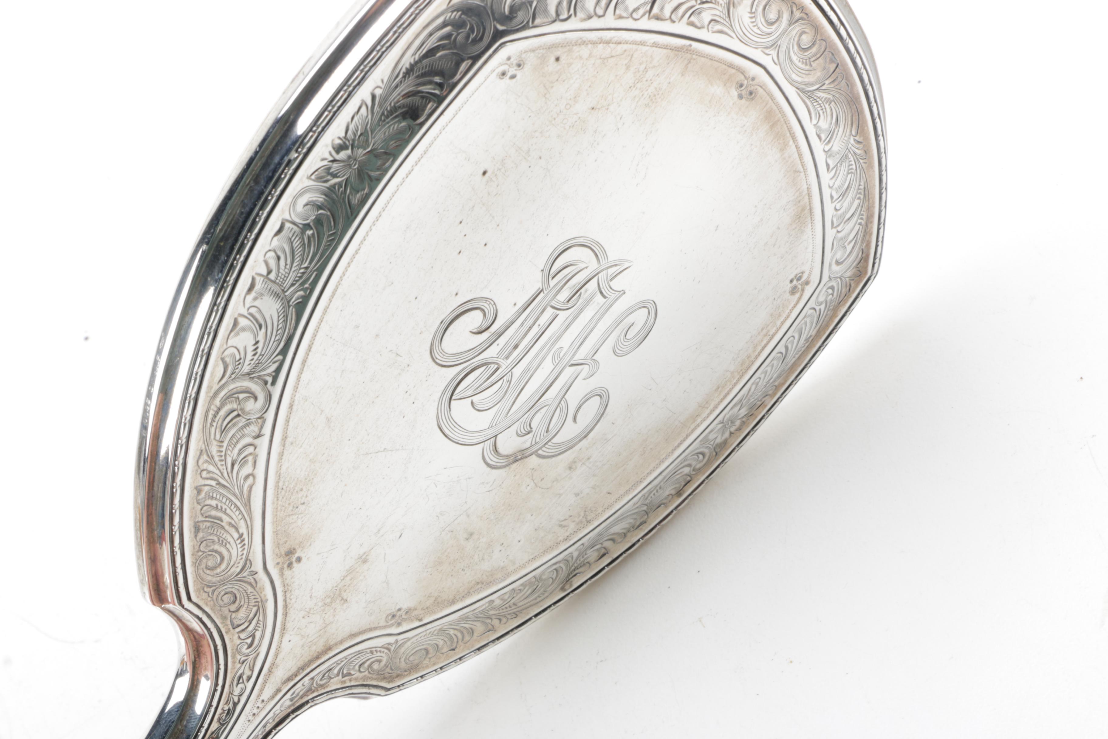 Wm. B. Kerr & Co. Vintage Sterling Silver Hairbrush and Hand Mirror