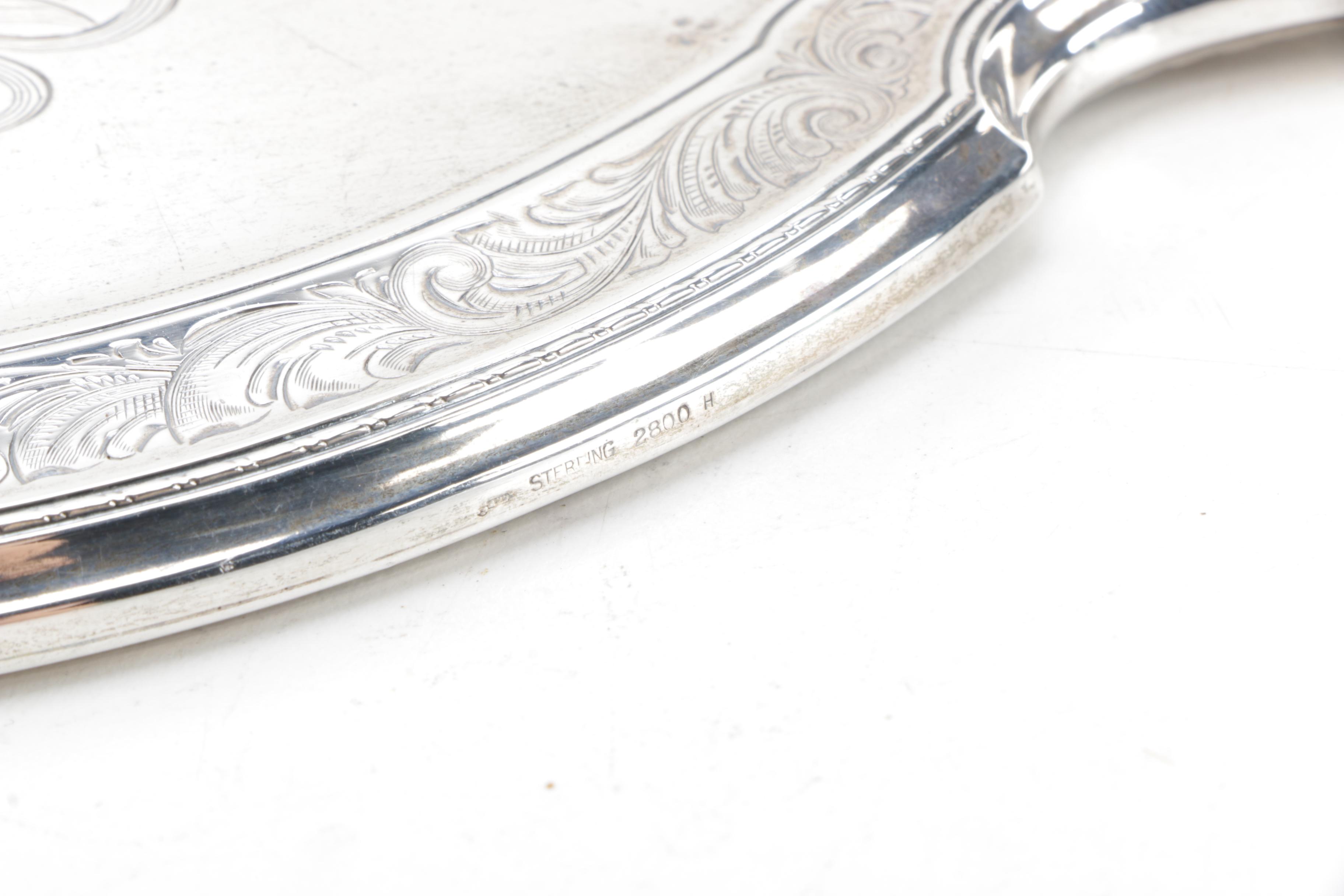 Wm. B. Kerr & Co. Vintage Sterling Silver Hairbrush and Hand Mirror