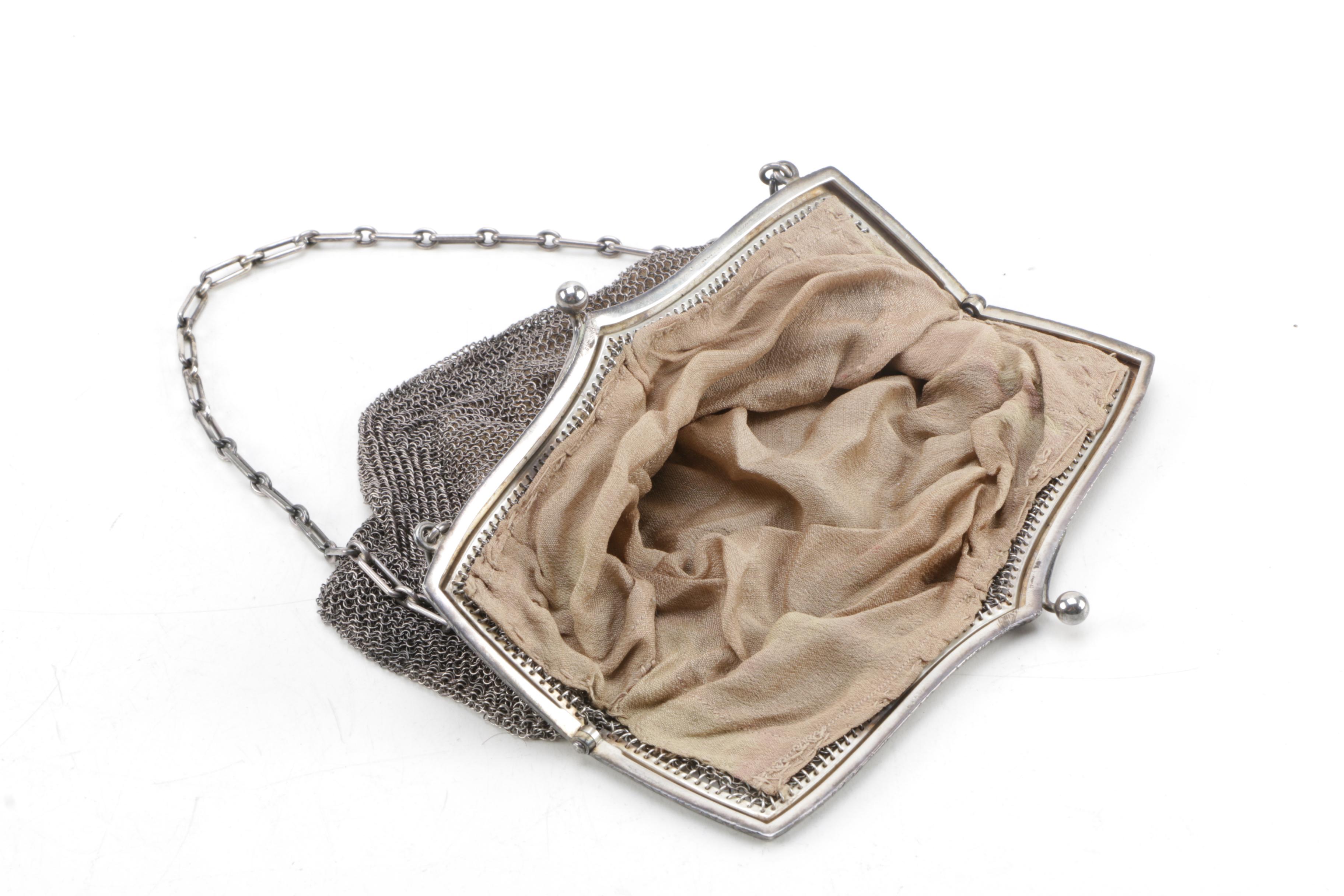 Antique Sterling Silver Mesh Handbag