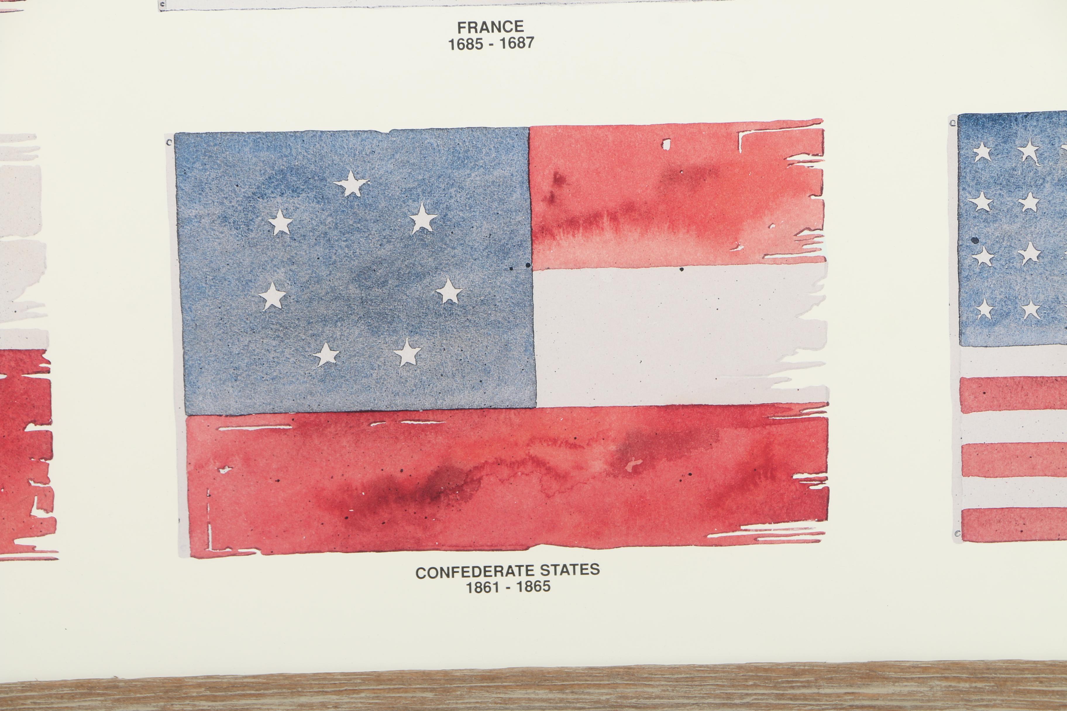 Limited Edition Reproduction Print and Watercolor Paintings of National Flags