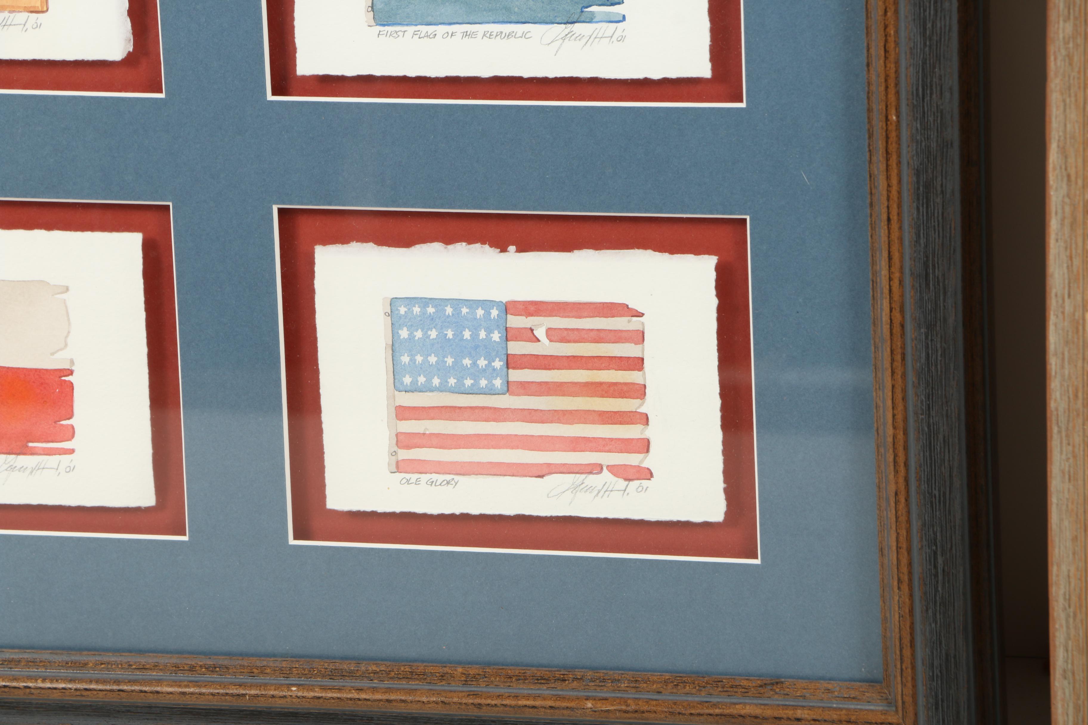 Limited Edition Reproduction Print and Watercolor Paintings of National Flags