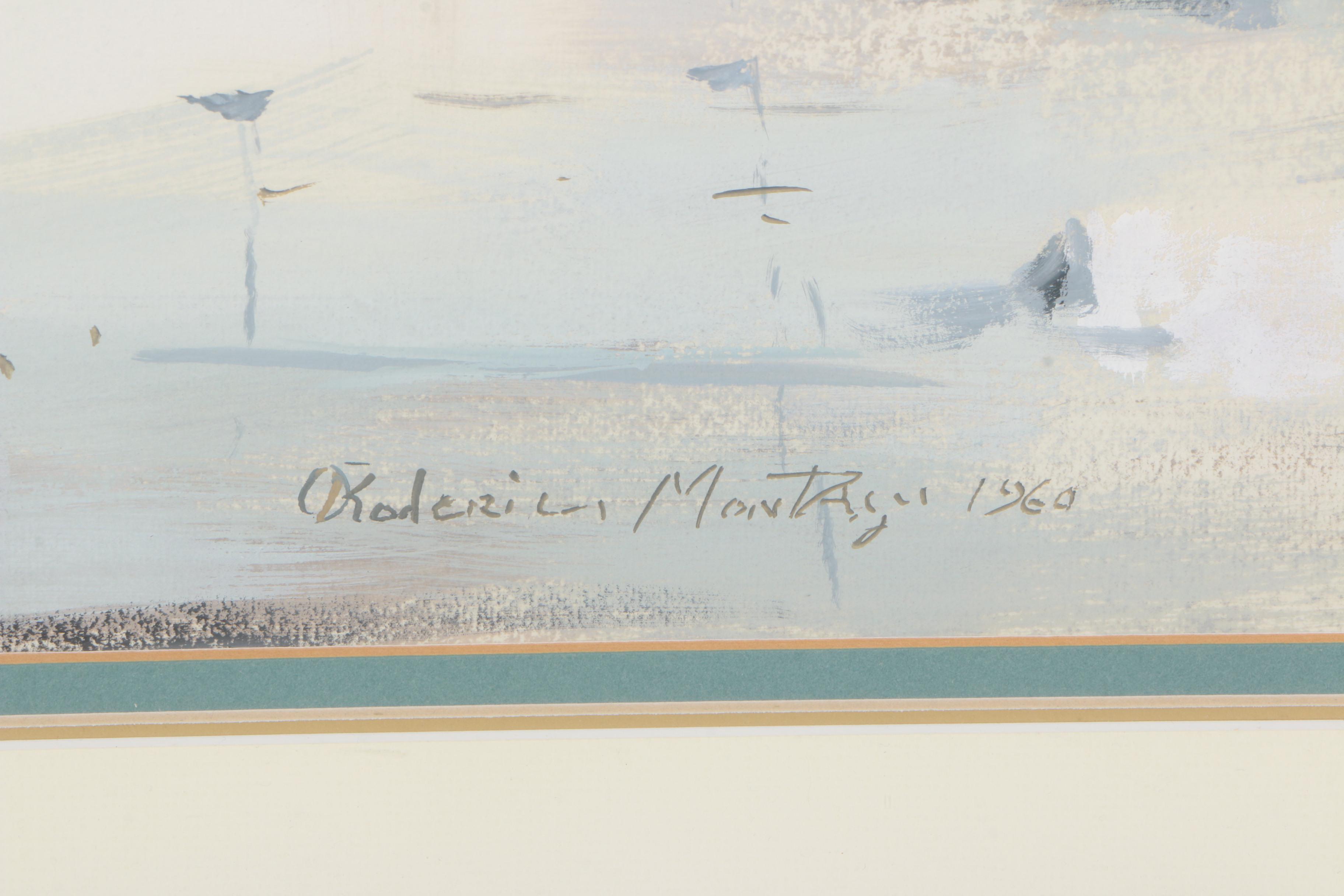 Roderico Mantagu Gouache Painting of an Arch