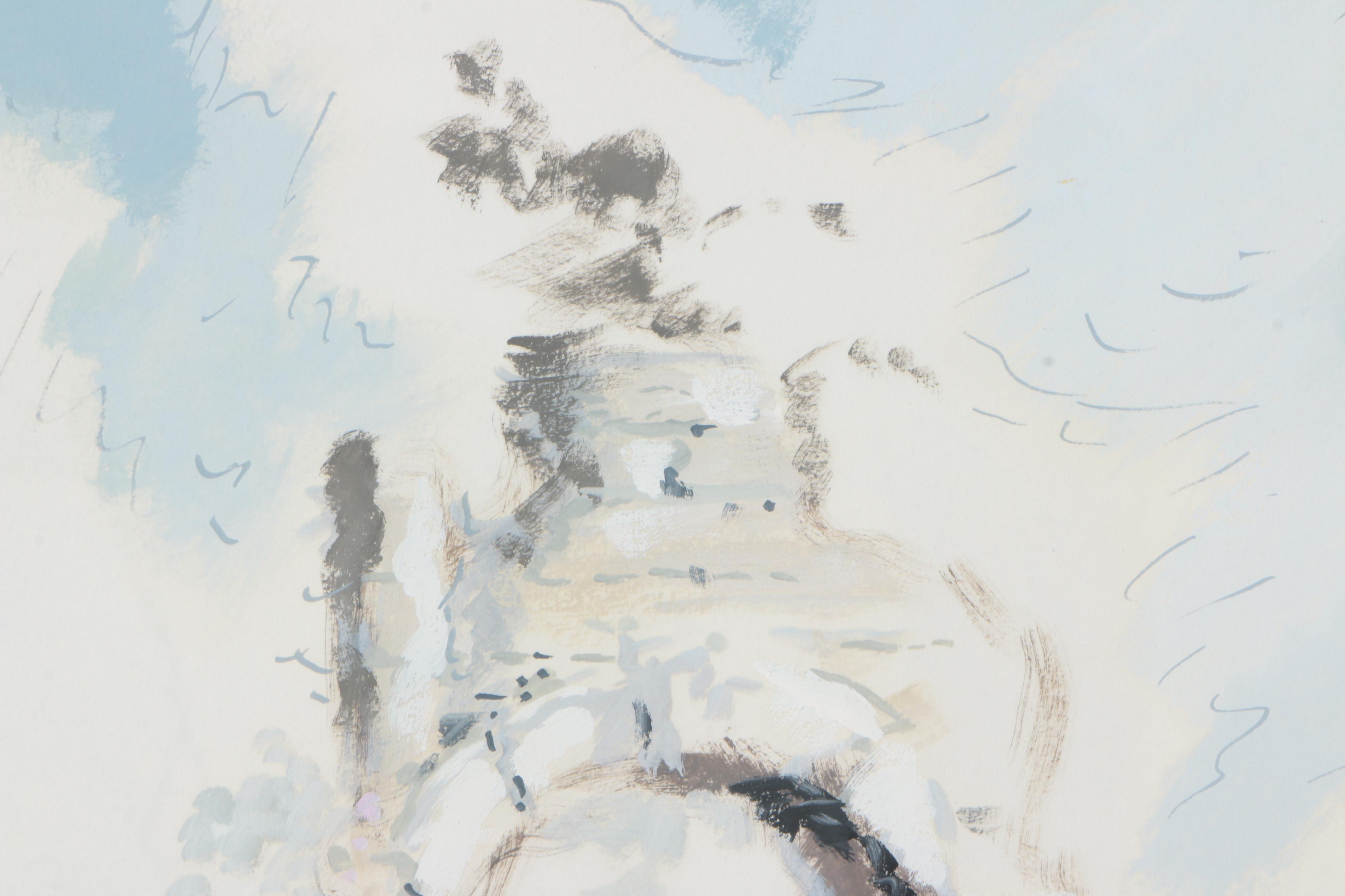 Roderico Mantagu Gouache Painting of an Arch