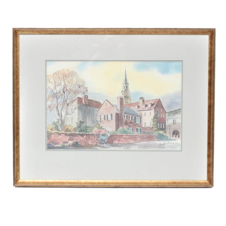 Virginia Fouche Bolton Offset Lithograph Landscape Print