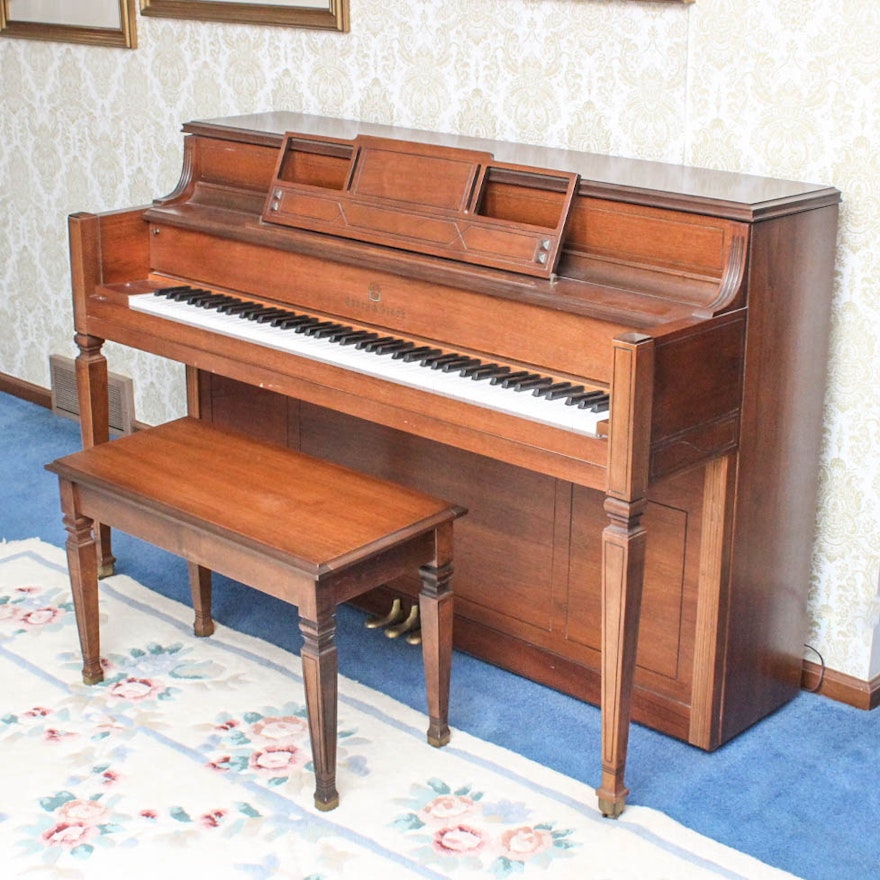 Story & Clark Oak Console Piano and Bench