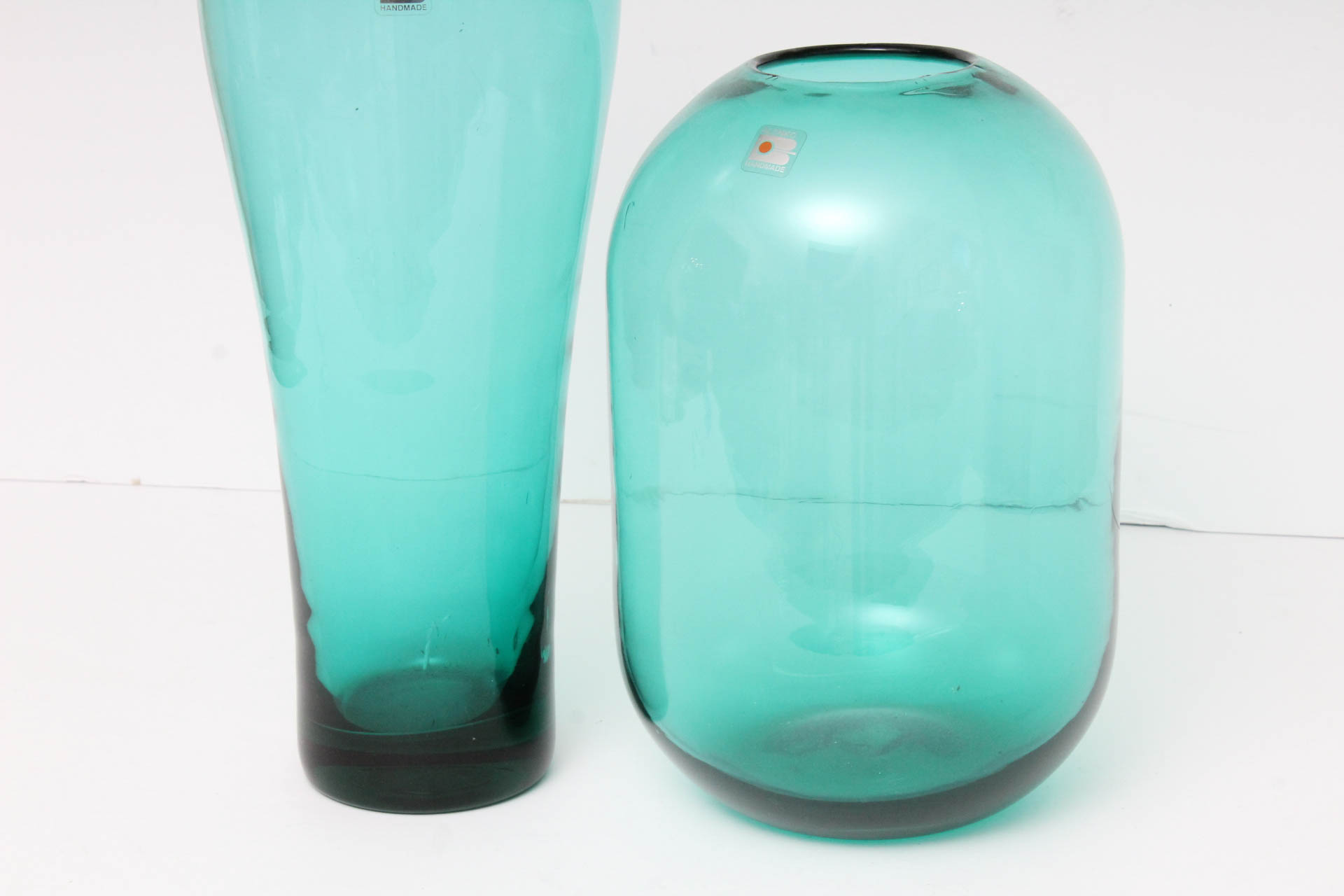 Blenko Hand-Blown Art Glass Vase Pair