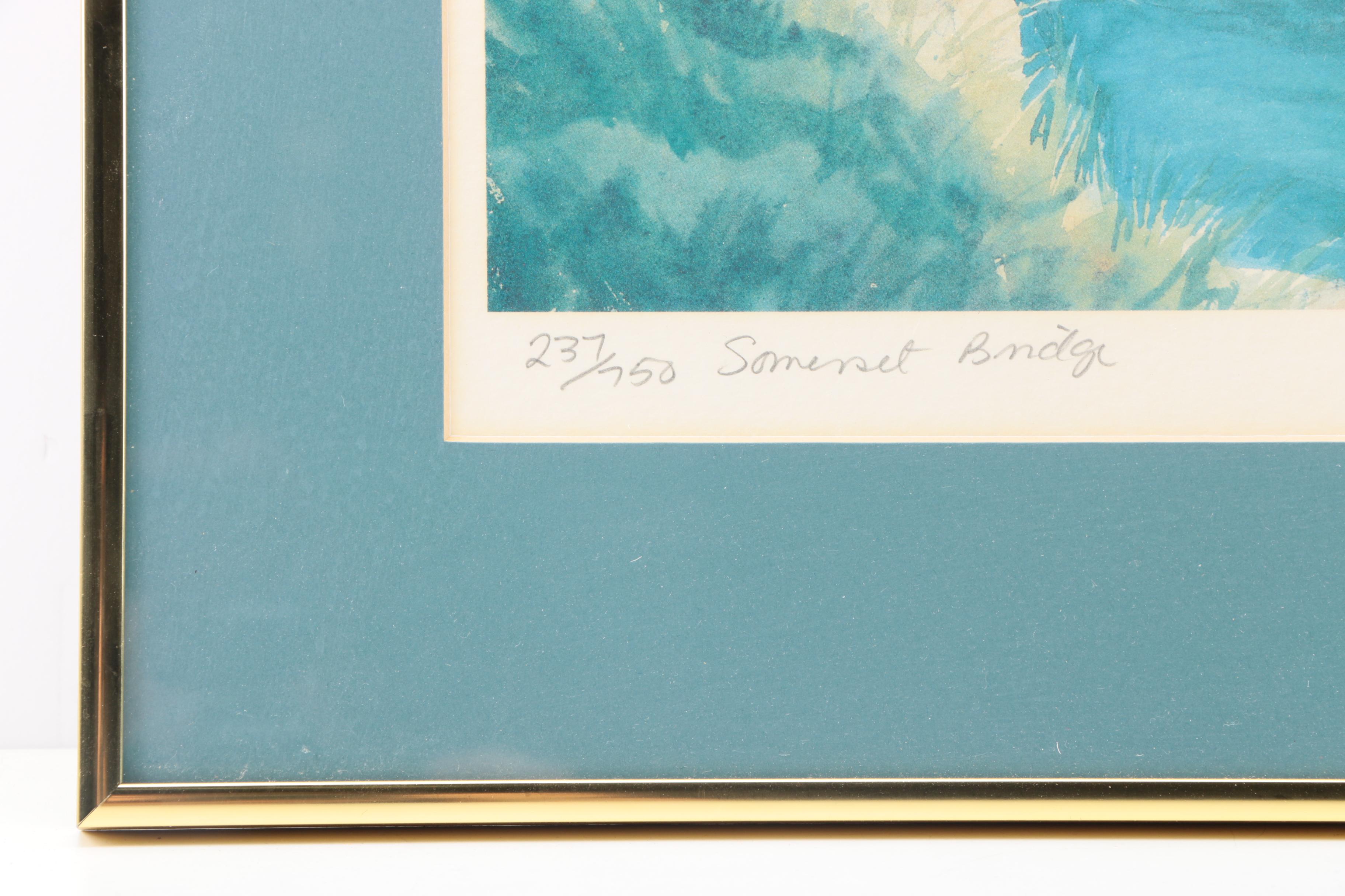 Diana Amos Limited Edition Offset Lithograph "Somerset Bridge"