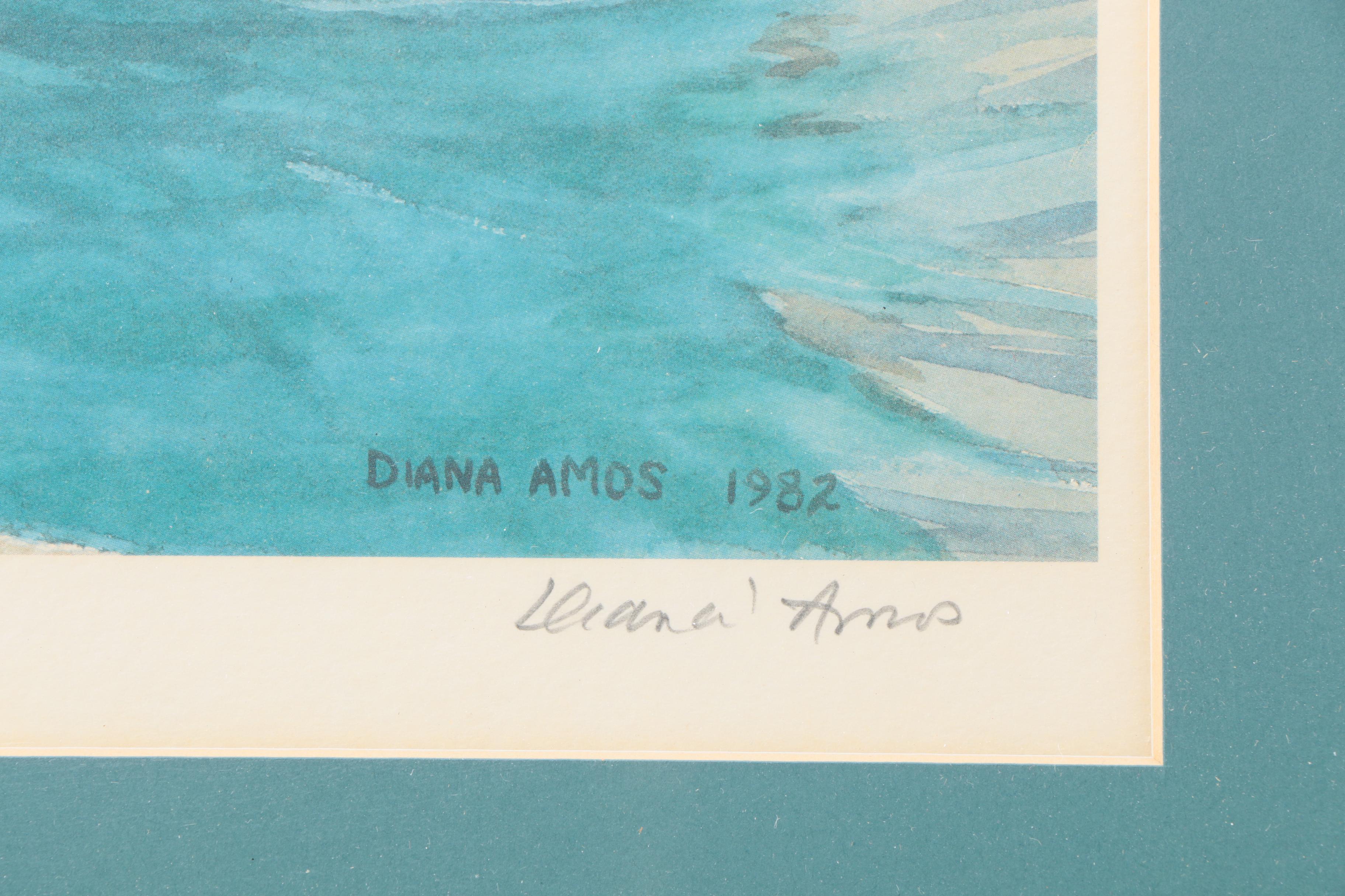 Diana Amos Limited Edition Offset Lithograph "Somerset Bridge"