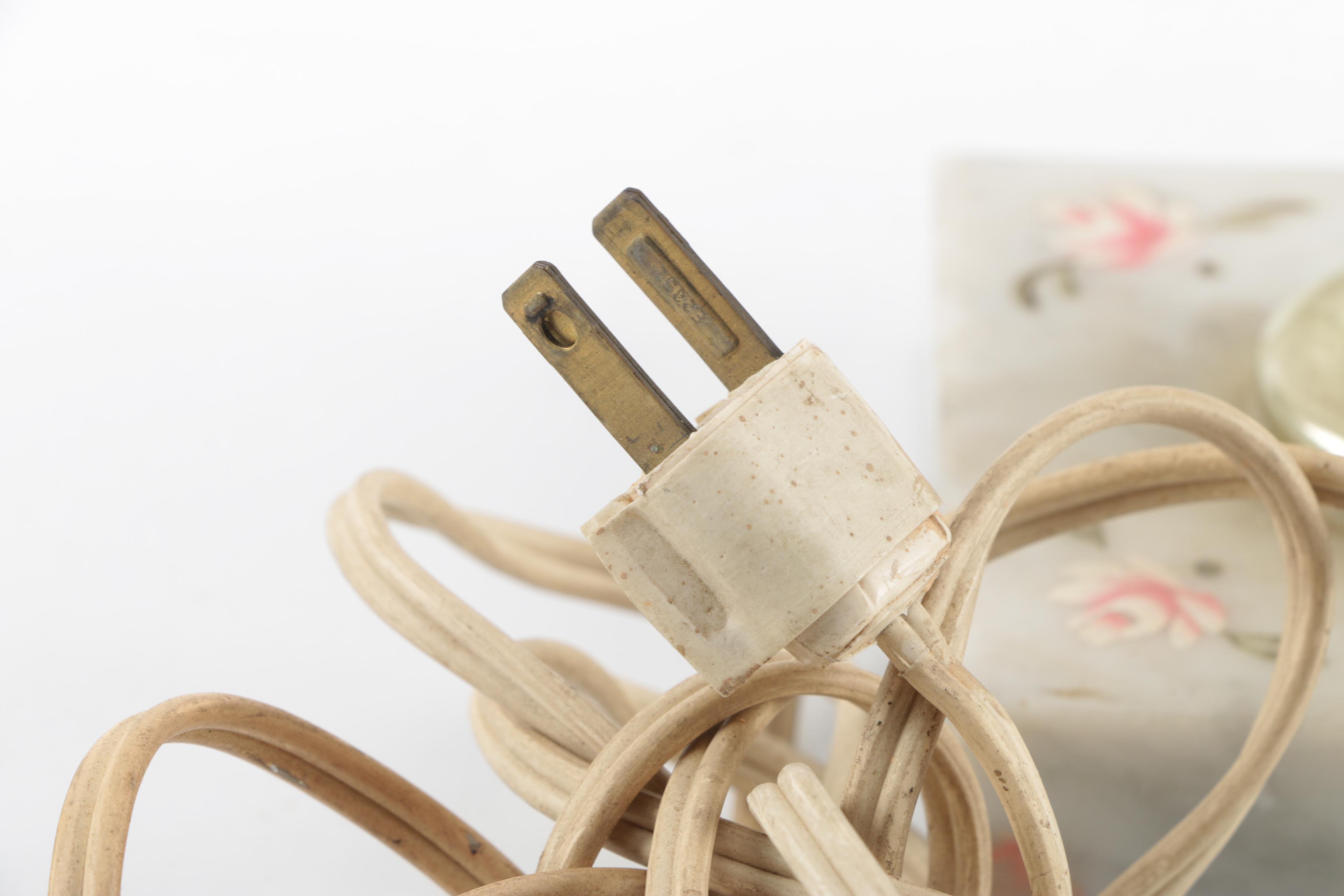 Table Lamp with Marble Base and Unusual Shade