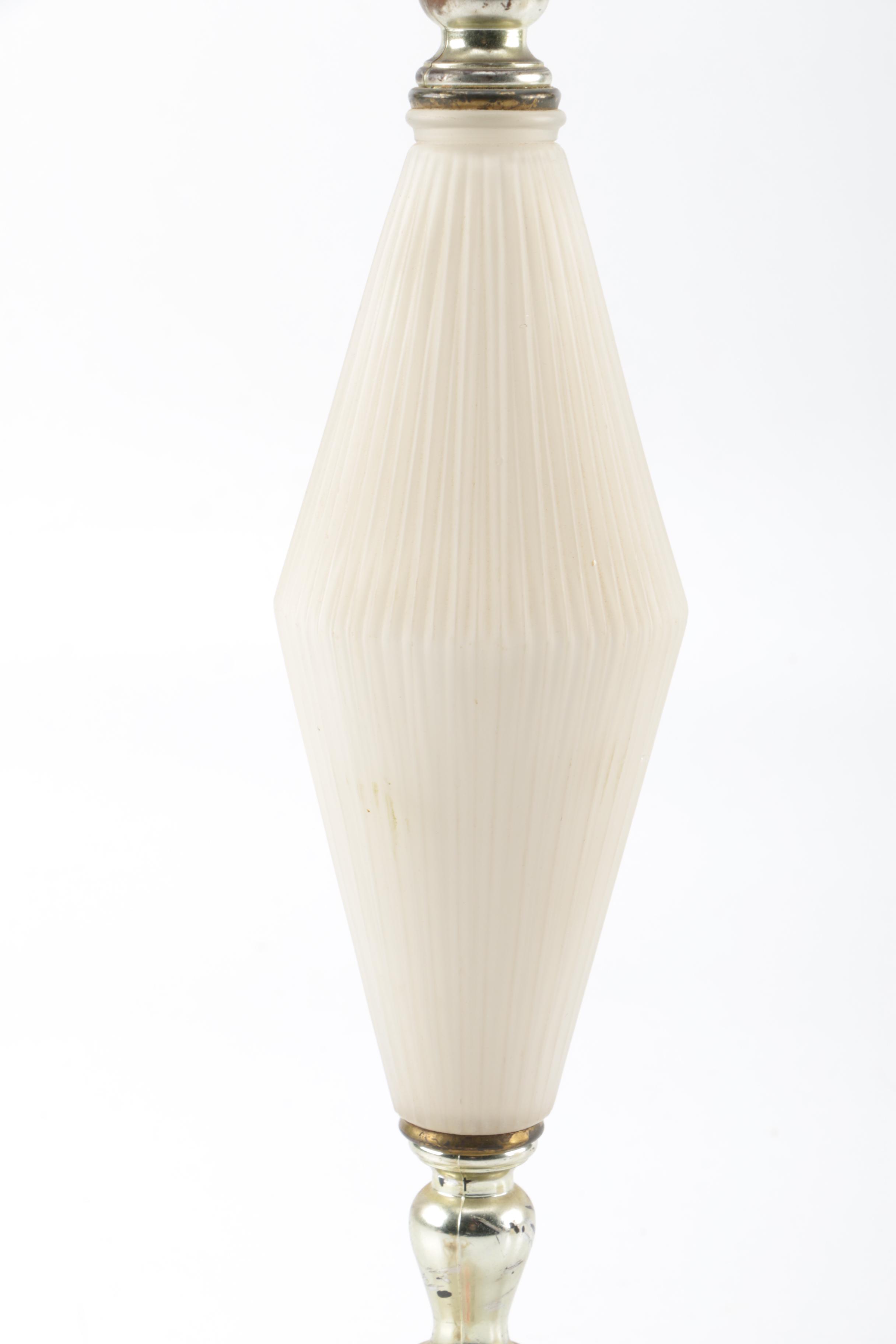 Table Lamp with Marble Base and Unusual Shade