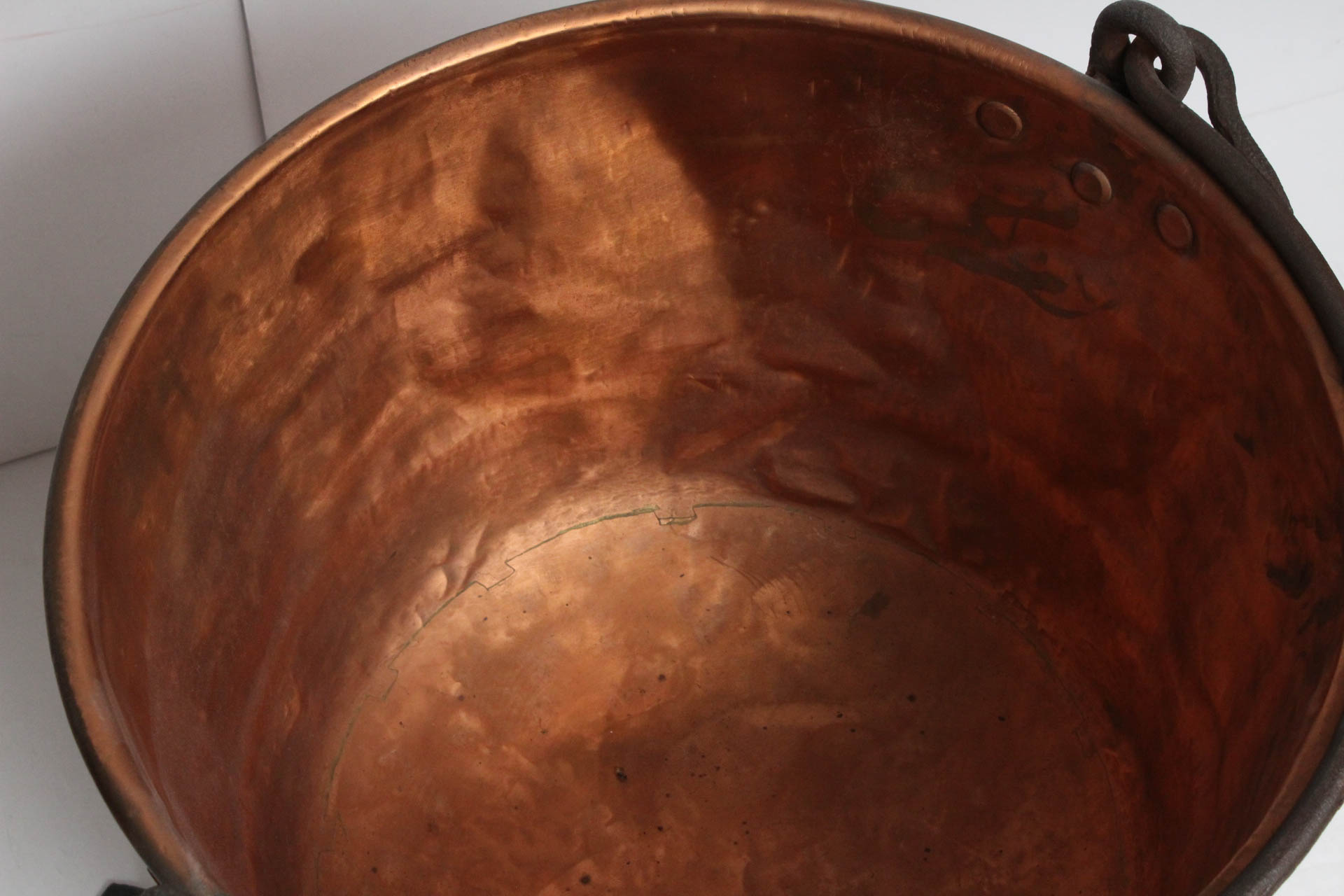 Antique Copper Apple Butter Kettle with Stand and Tools