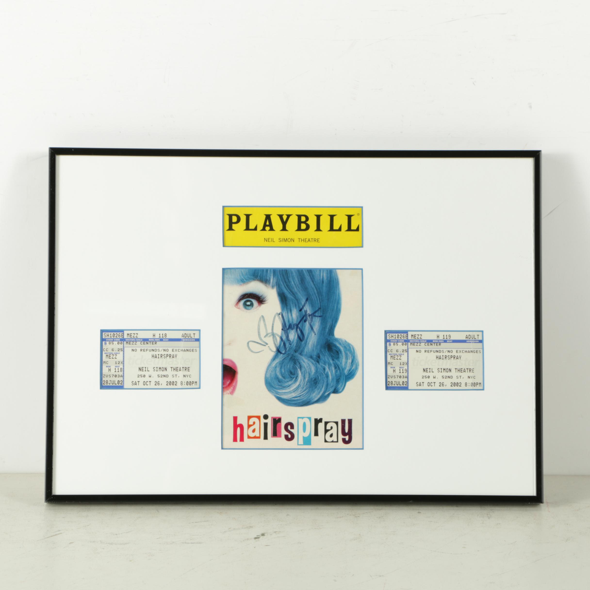 Harvey Fierstein Autographed Playbill of "Hairspray" with Tickets