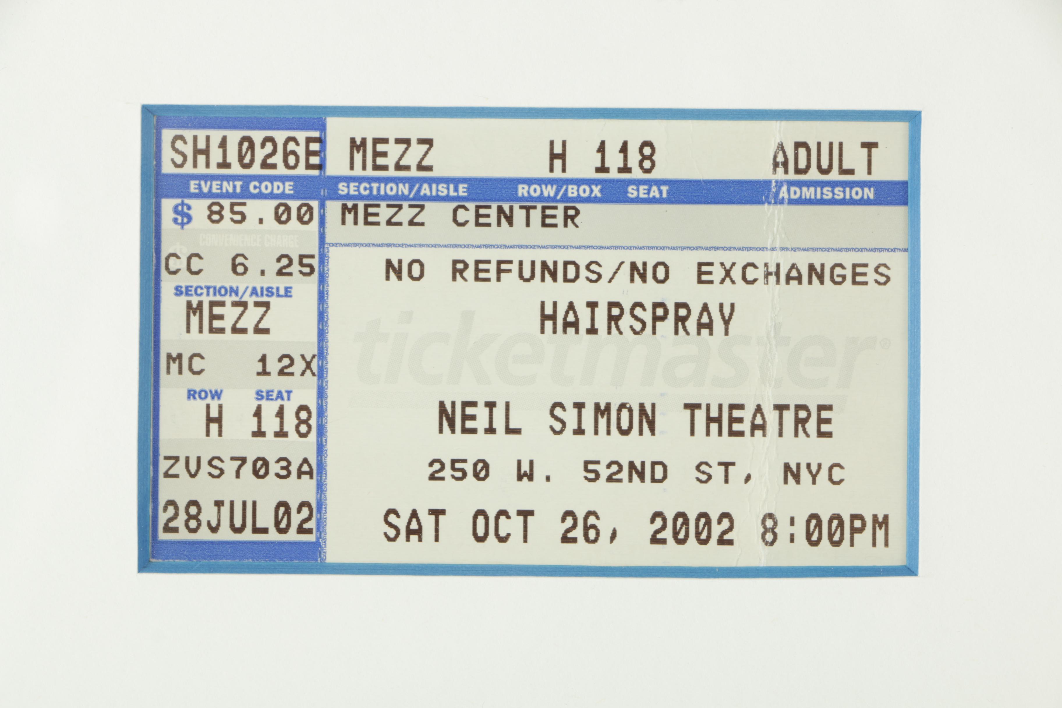 Harvey Fierstein Autographed Playbill of "Hairspray" with Tickets