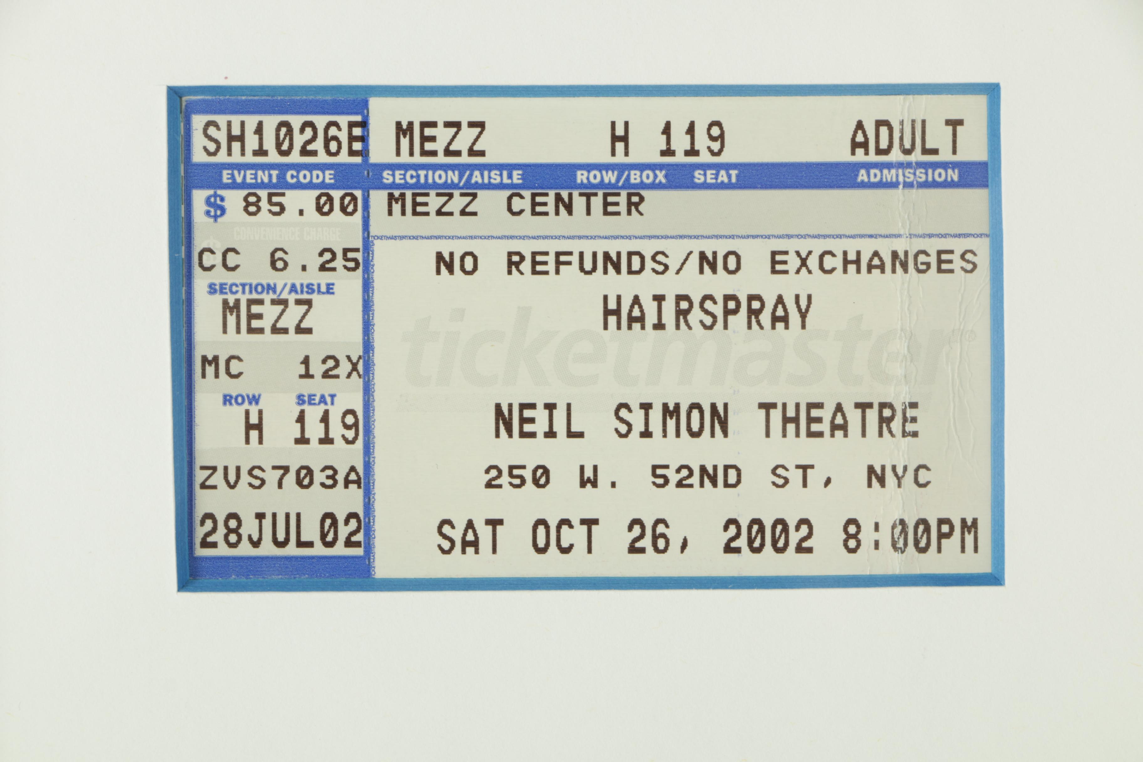 Harvey Fierstein Autographed Playbill of "Hairspray" with Tickets