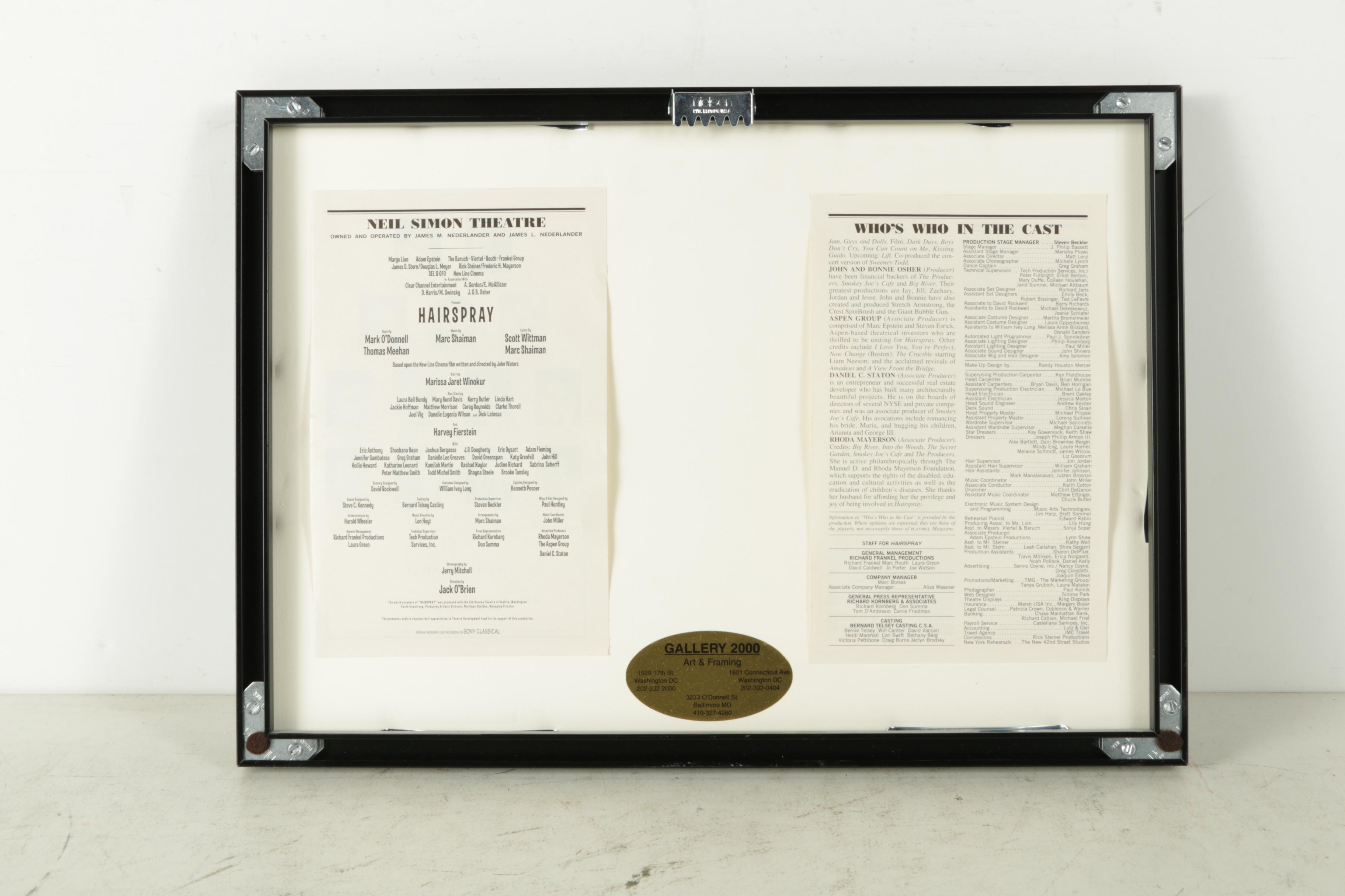 Harvey Fierstein Autographed Playbill of "Hairspray" with Tickets