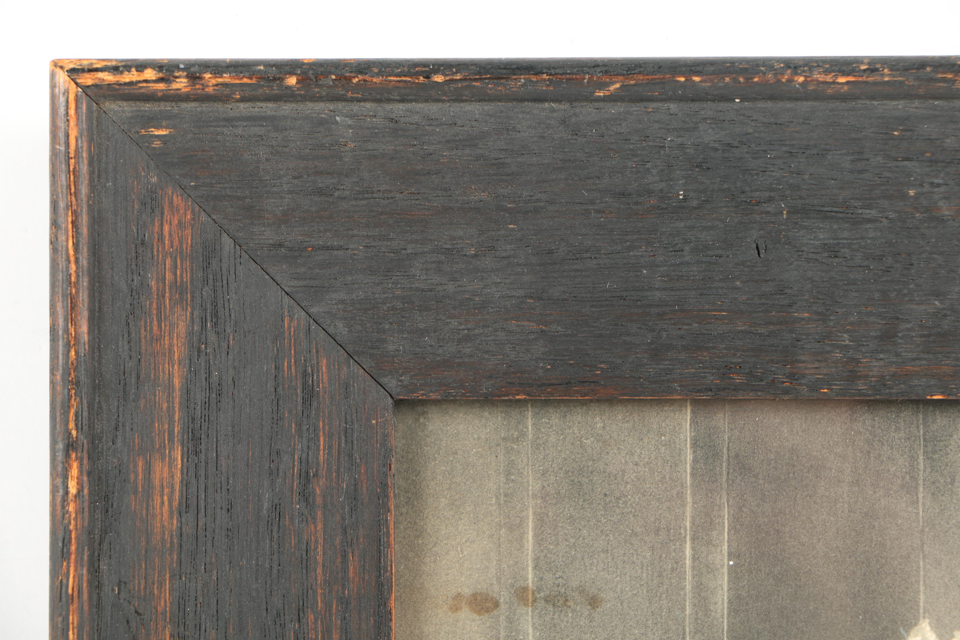 Lithograph of a Woman and Statue in a Hall