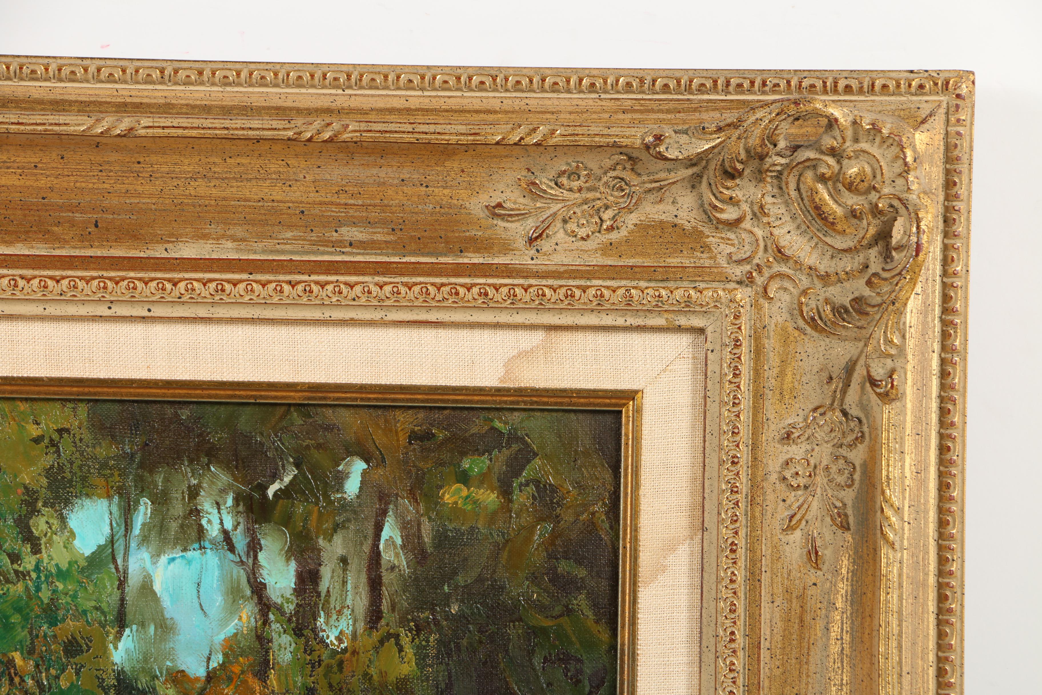 Oil Painting on Canvas of Figures Playing Croquet