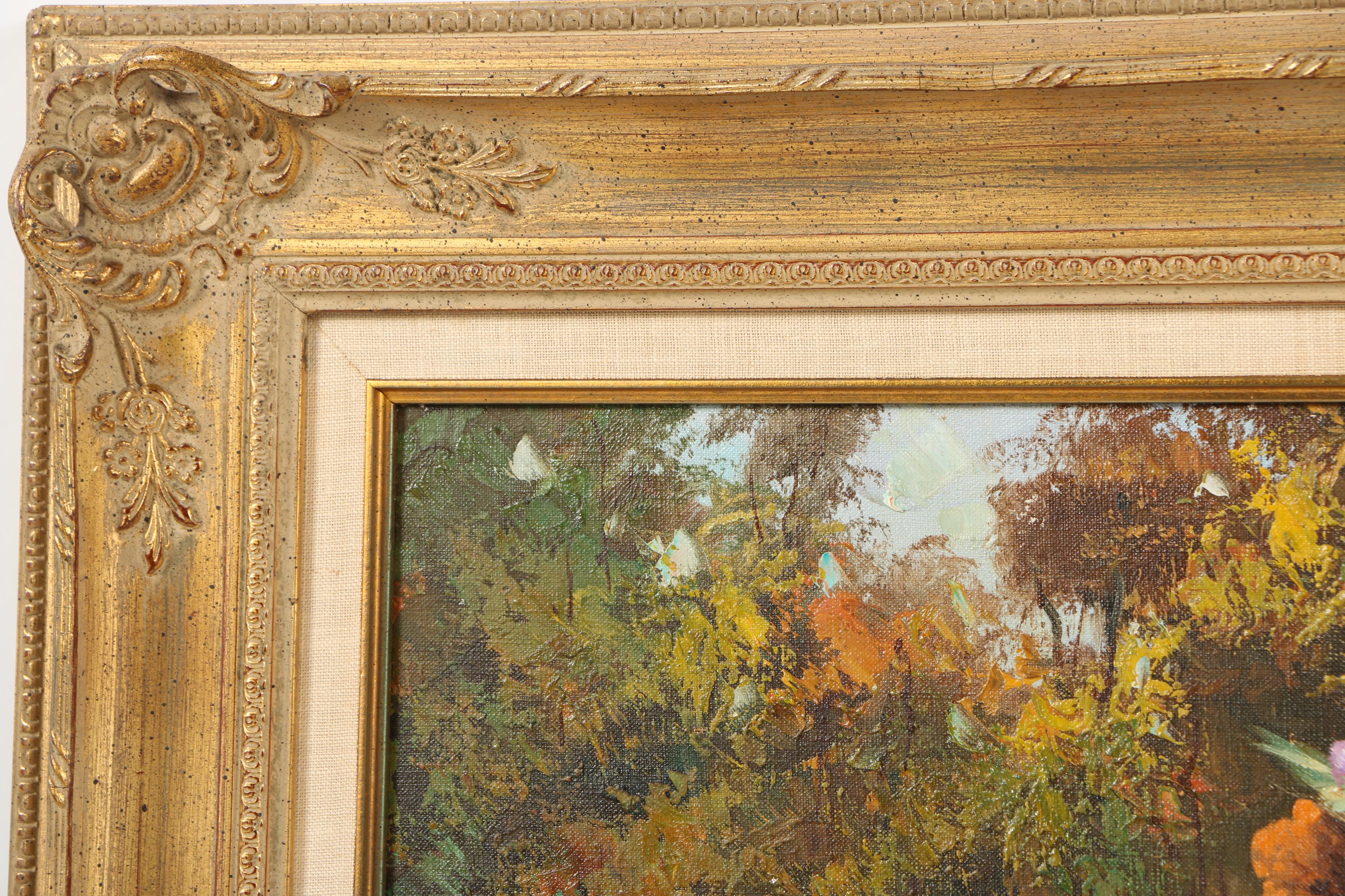 Oil Painting on Canvas of Figures Playing Croquet