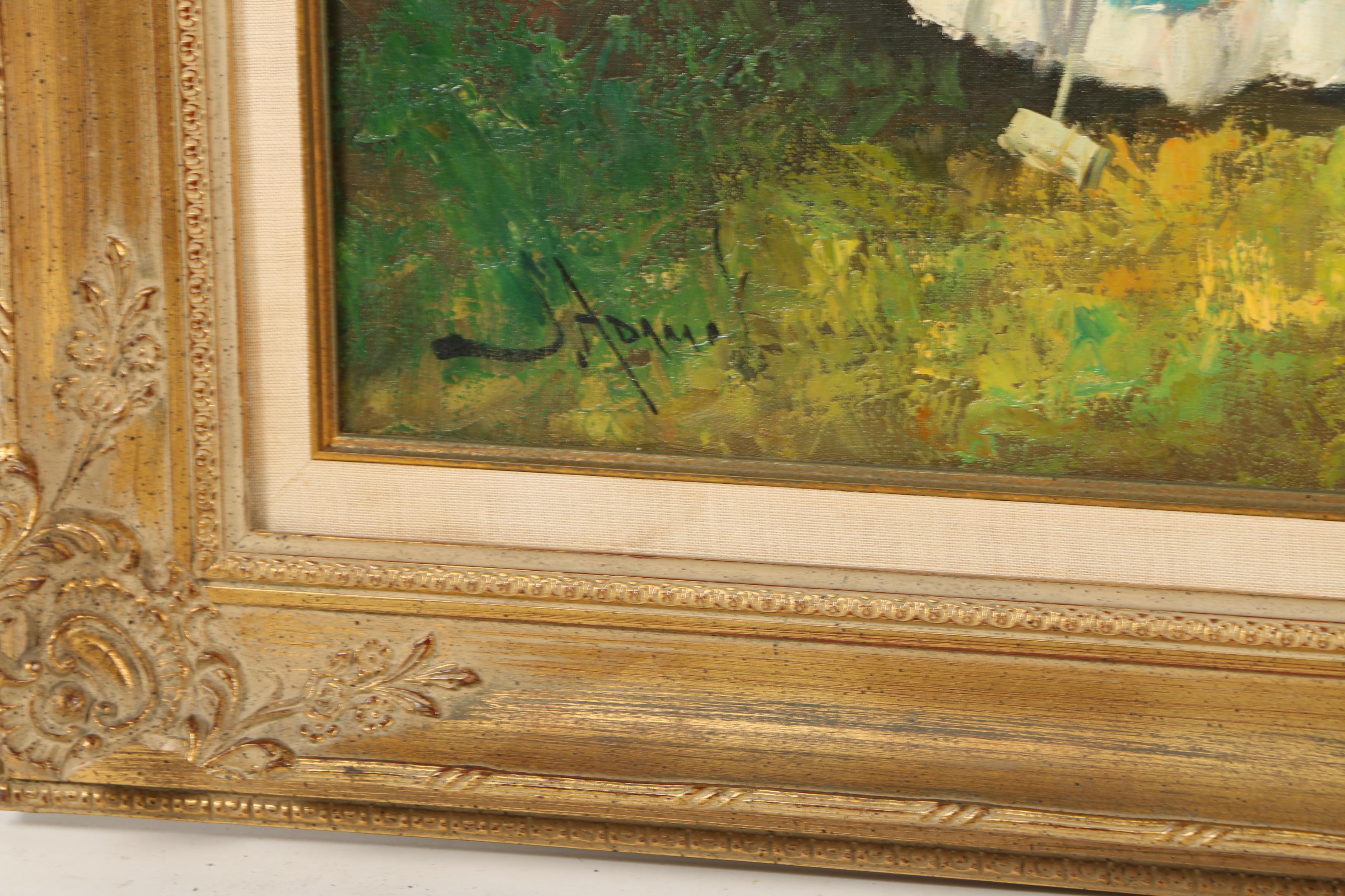 Oil Painting on Canvas of Figures Playing Croquet