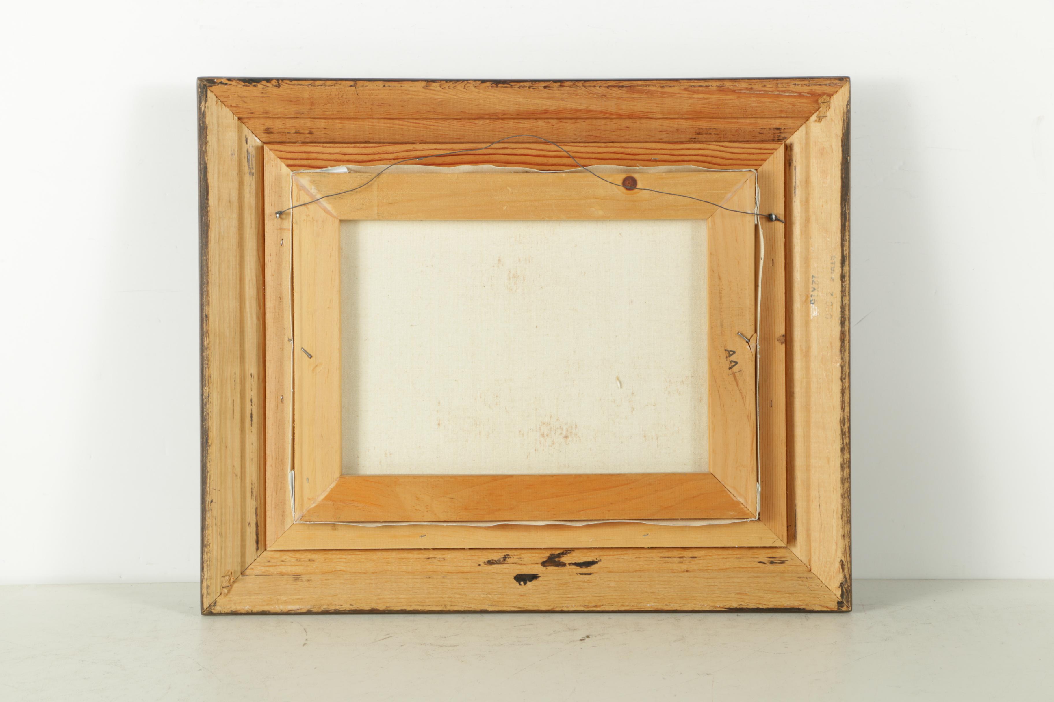 W. Jones Oil Painting of Docked Boats