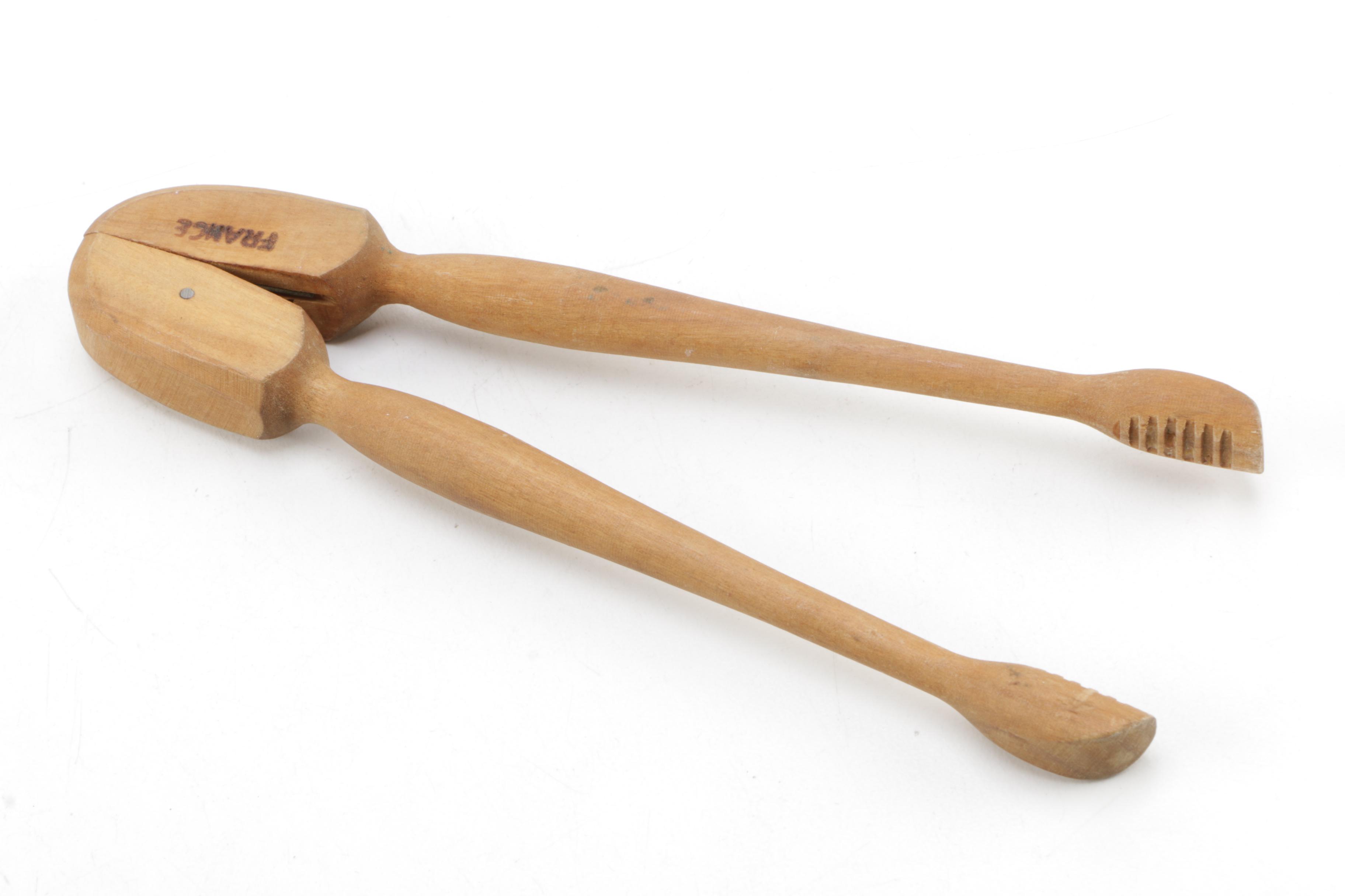 Wooden Tongs and Butter Paddle