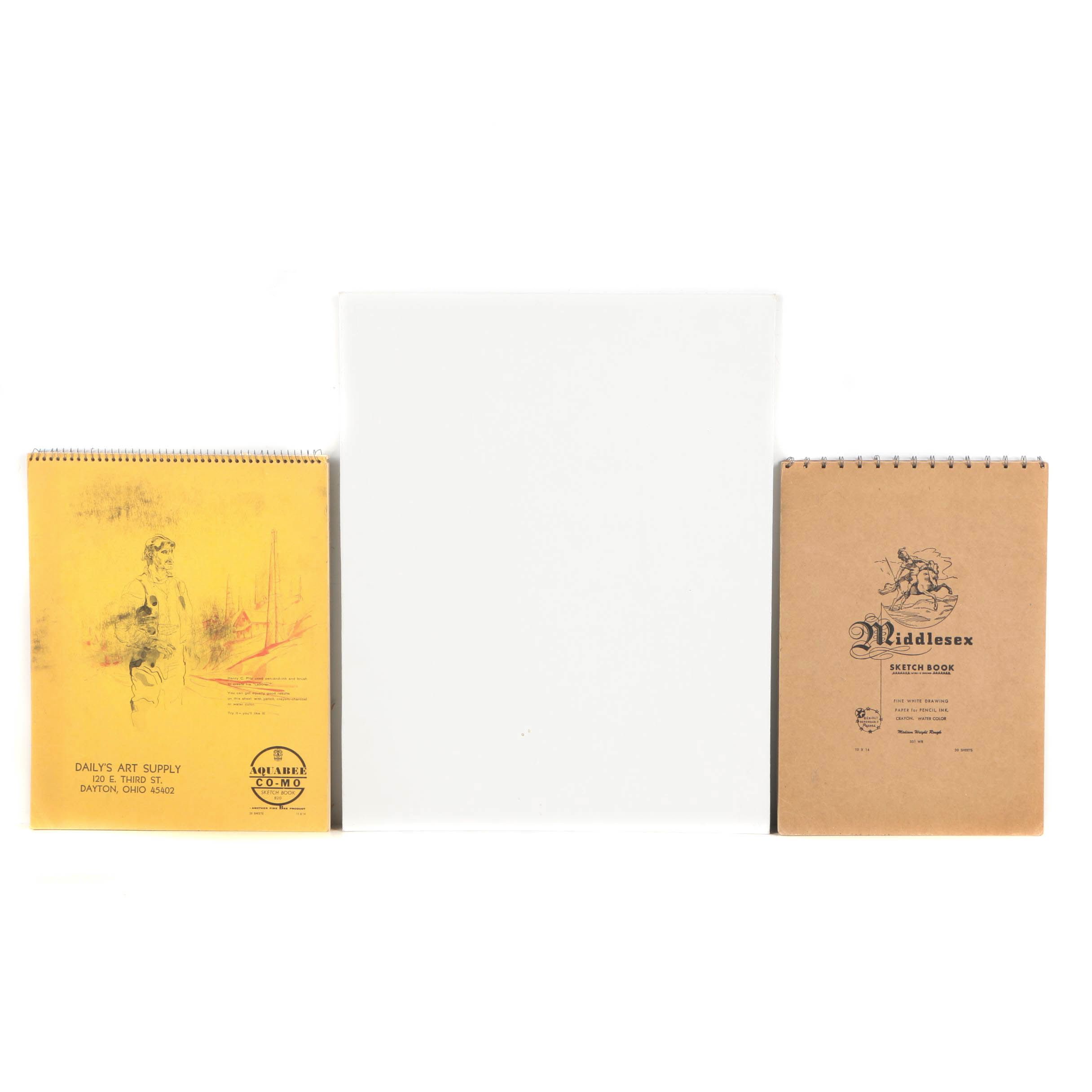 Pair of Sketchbooks and a Canvas Board