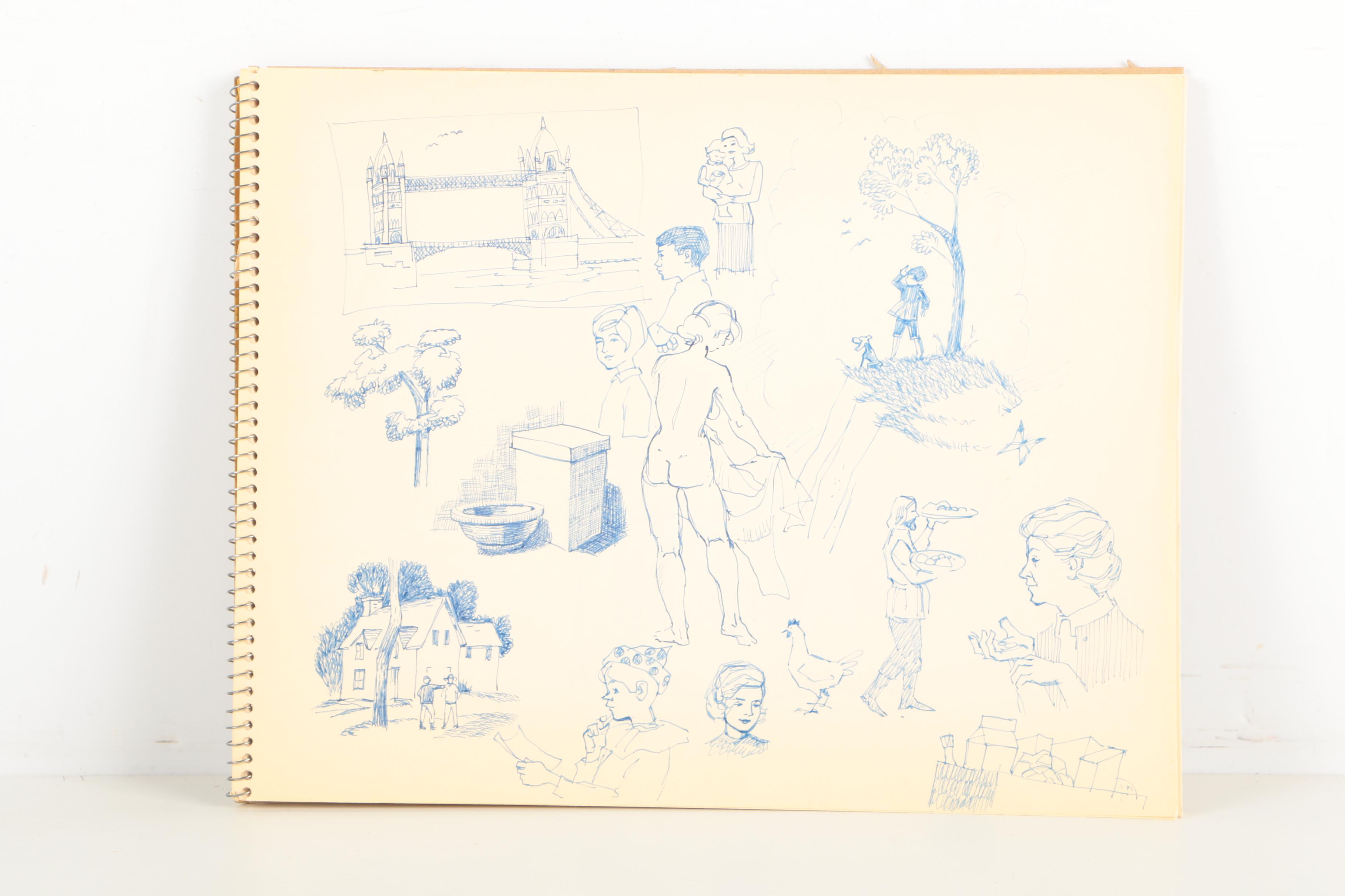 Pair of Sketchbooks and a Canvas Board