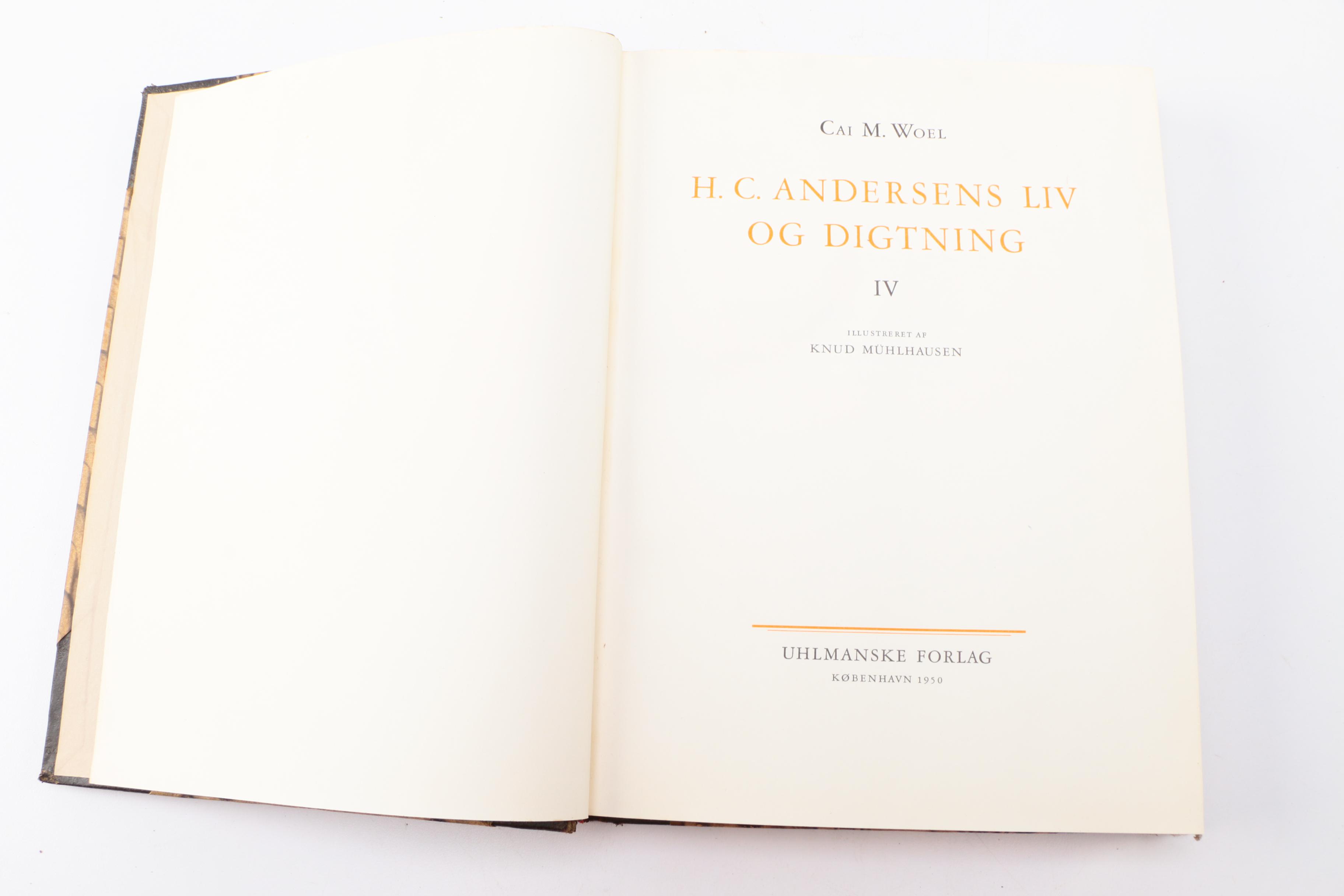 1949 Four-Volume Danish "H. C. Andersens Liv og Digtning" by Cai M. Woel