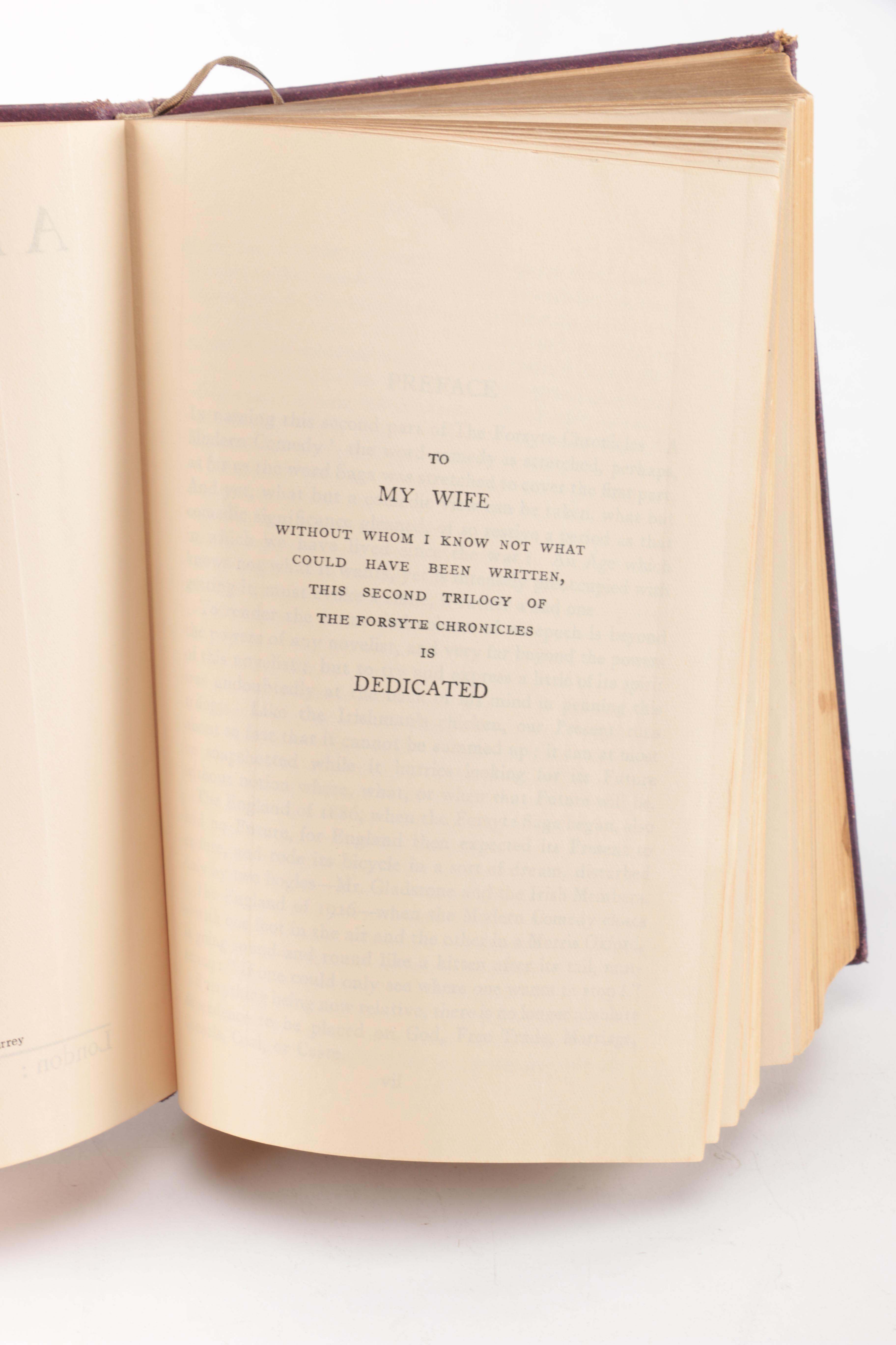 1929 "A Modern Comedy" by John Galsworthy