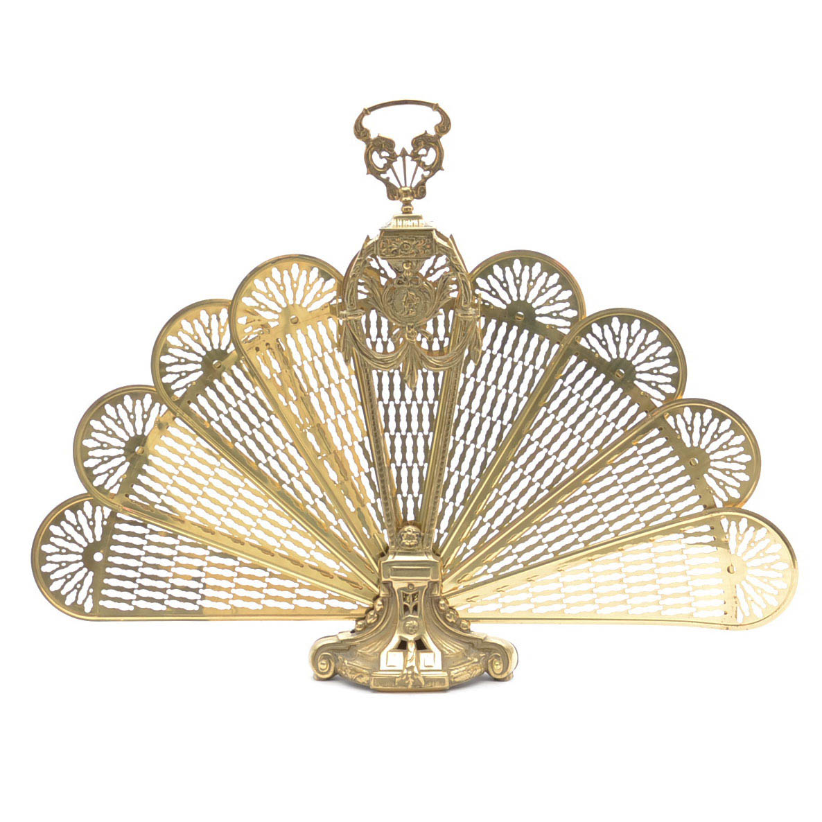 Brass Peacock Fireplace Screen