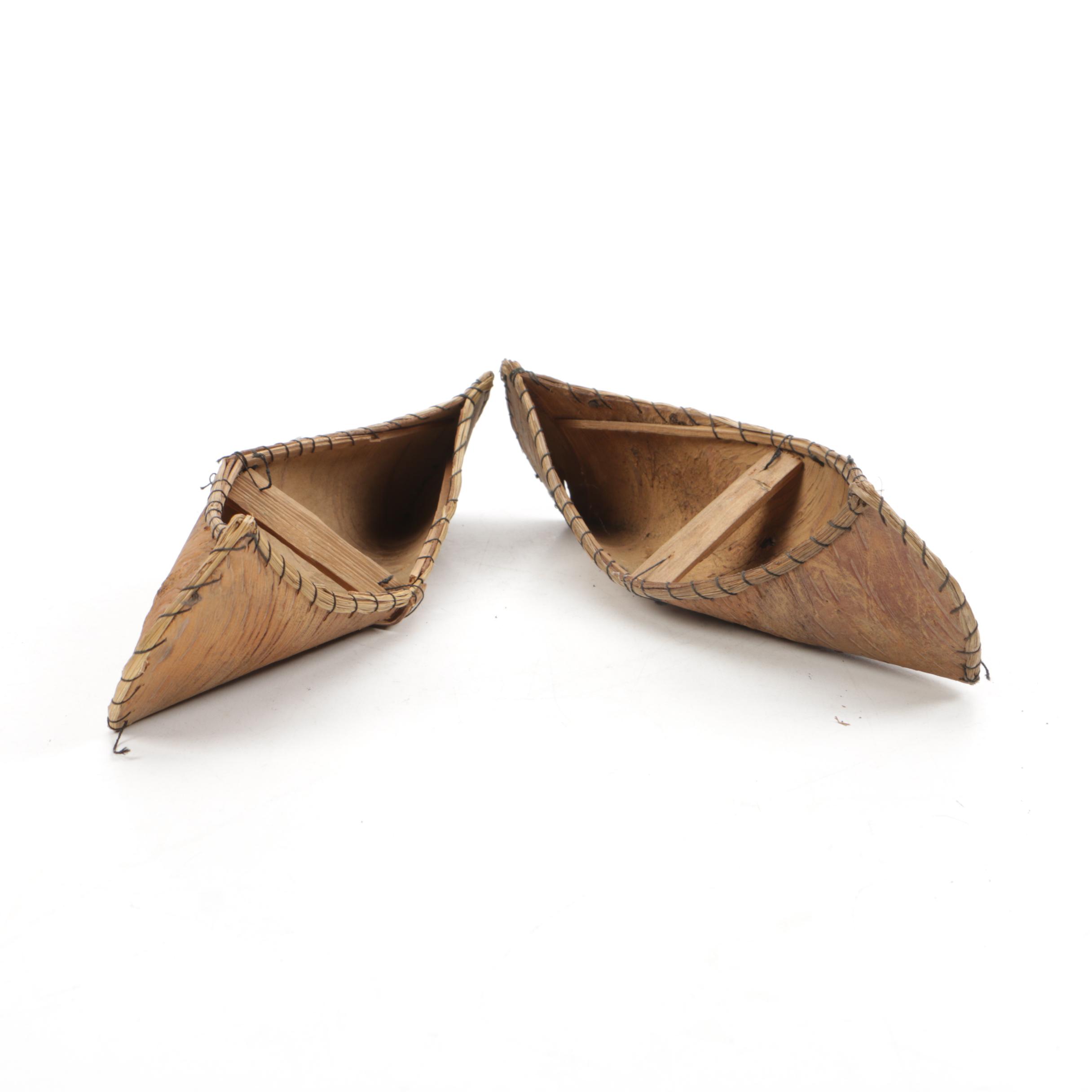 Carved Wooden Canoes