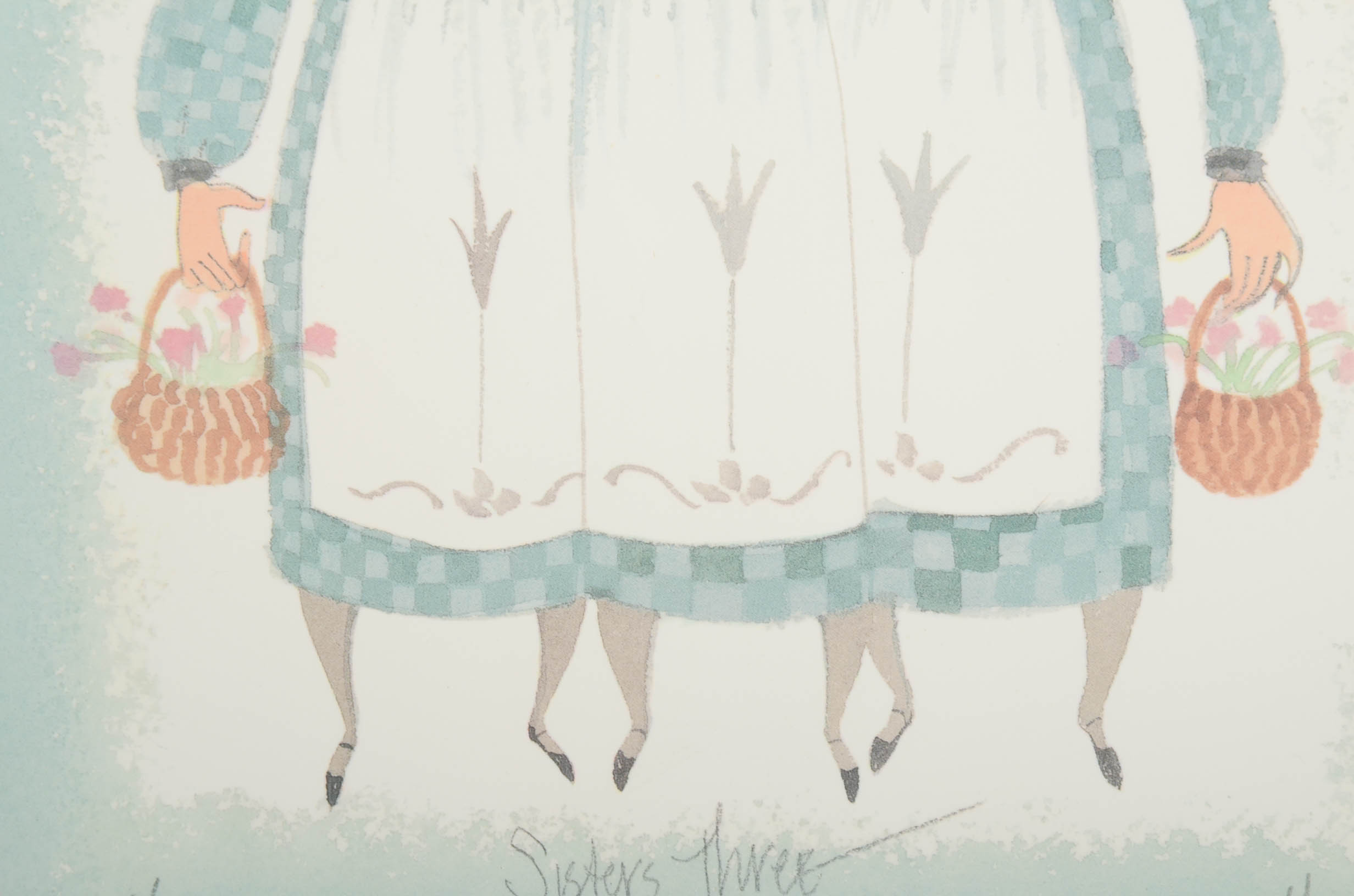 P. Buckley Moss Signed Limited Edition Offset Lithograph "Sisters Three"